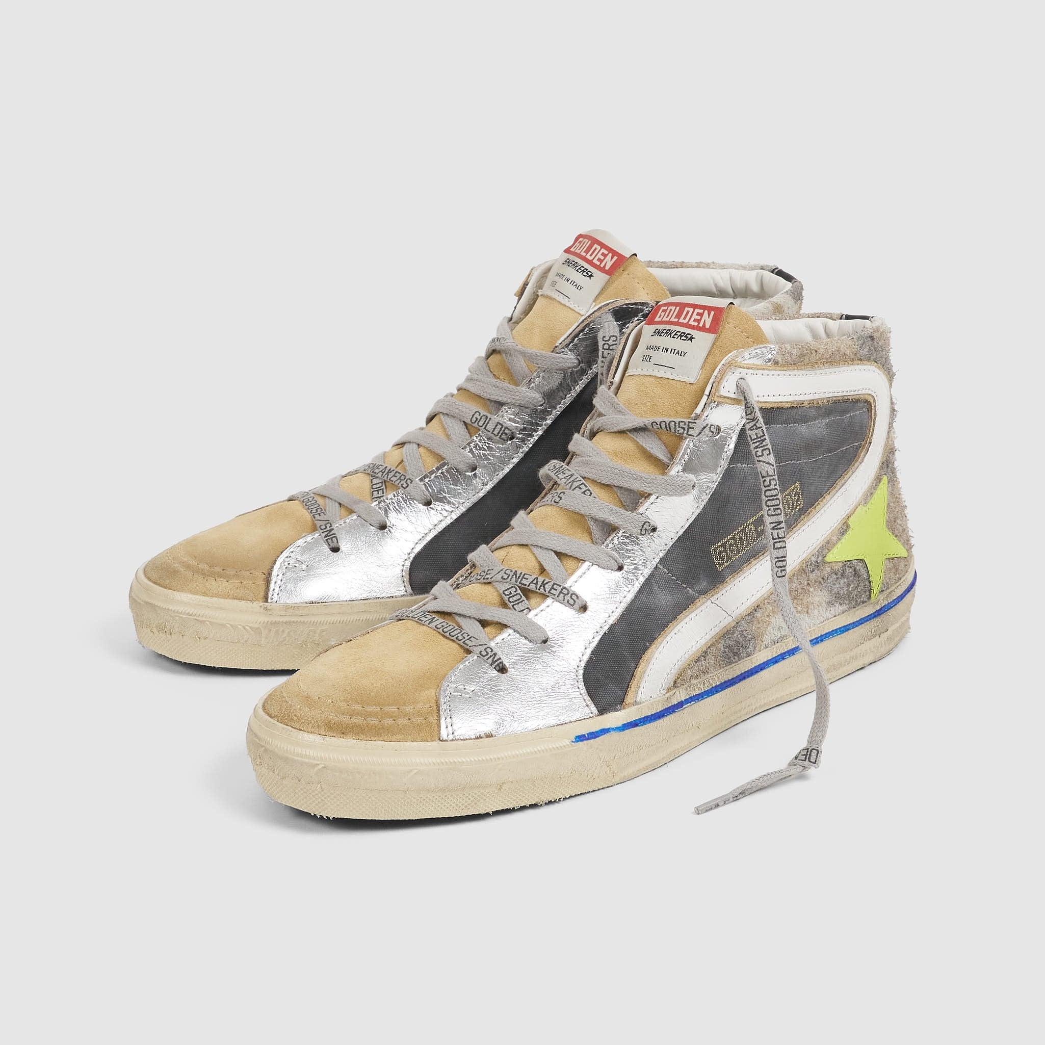 Char Camo Lime Slide Sneakers
