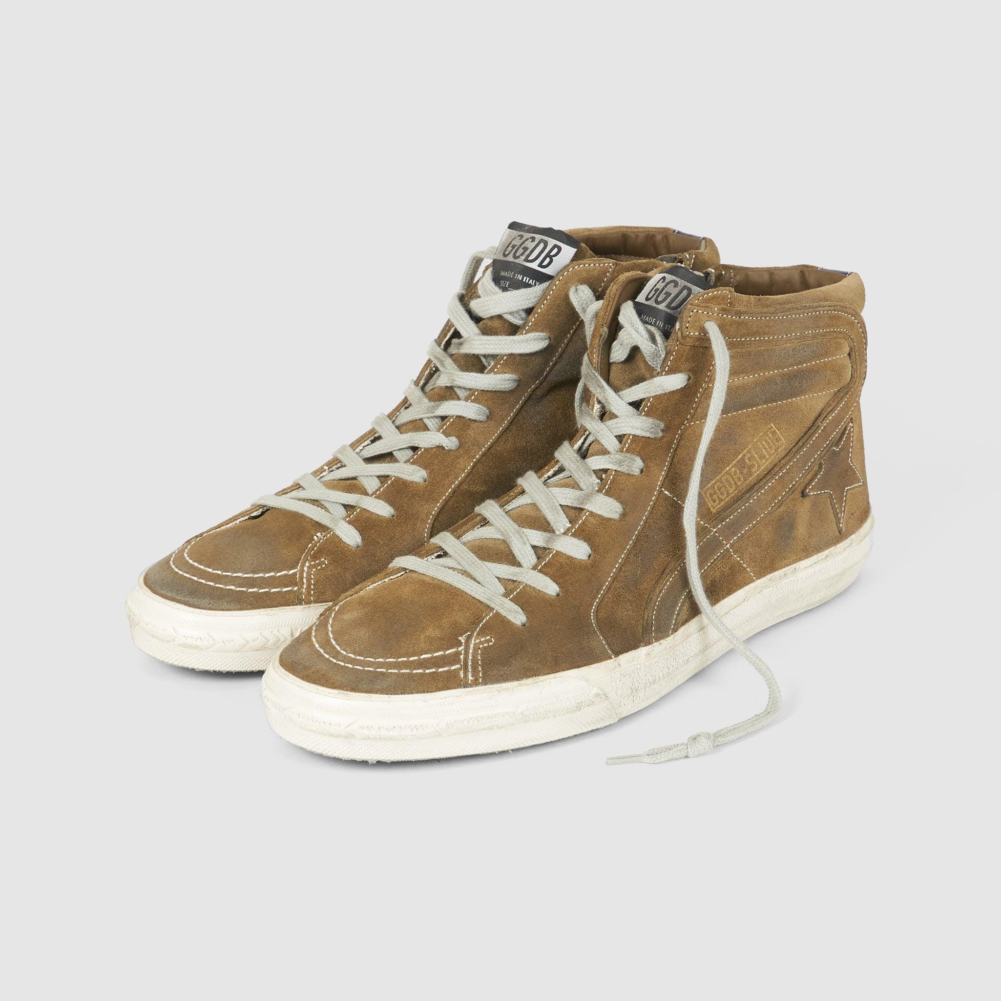 Beige Suede Slide Sneakers