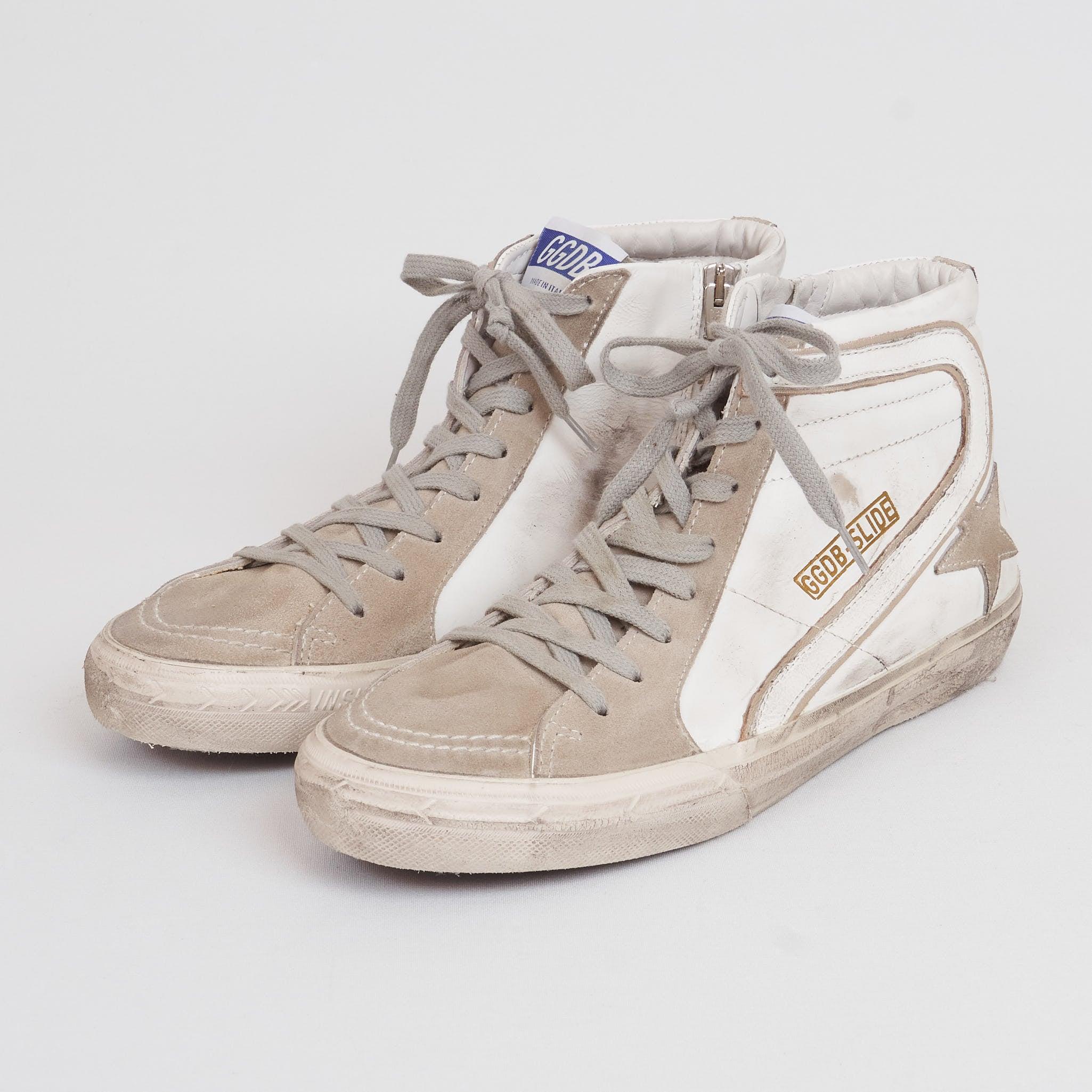 High White Stone Slide Sneakers