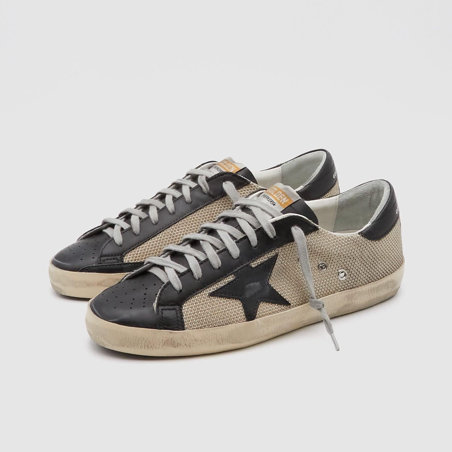 Superstar Star Milk Mesh / Black Leather Sneakers