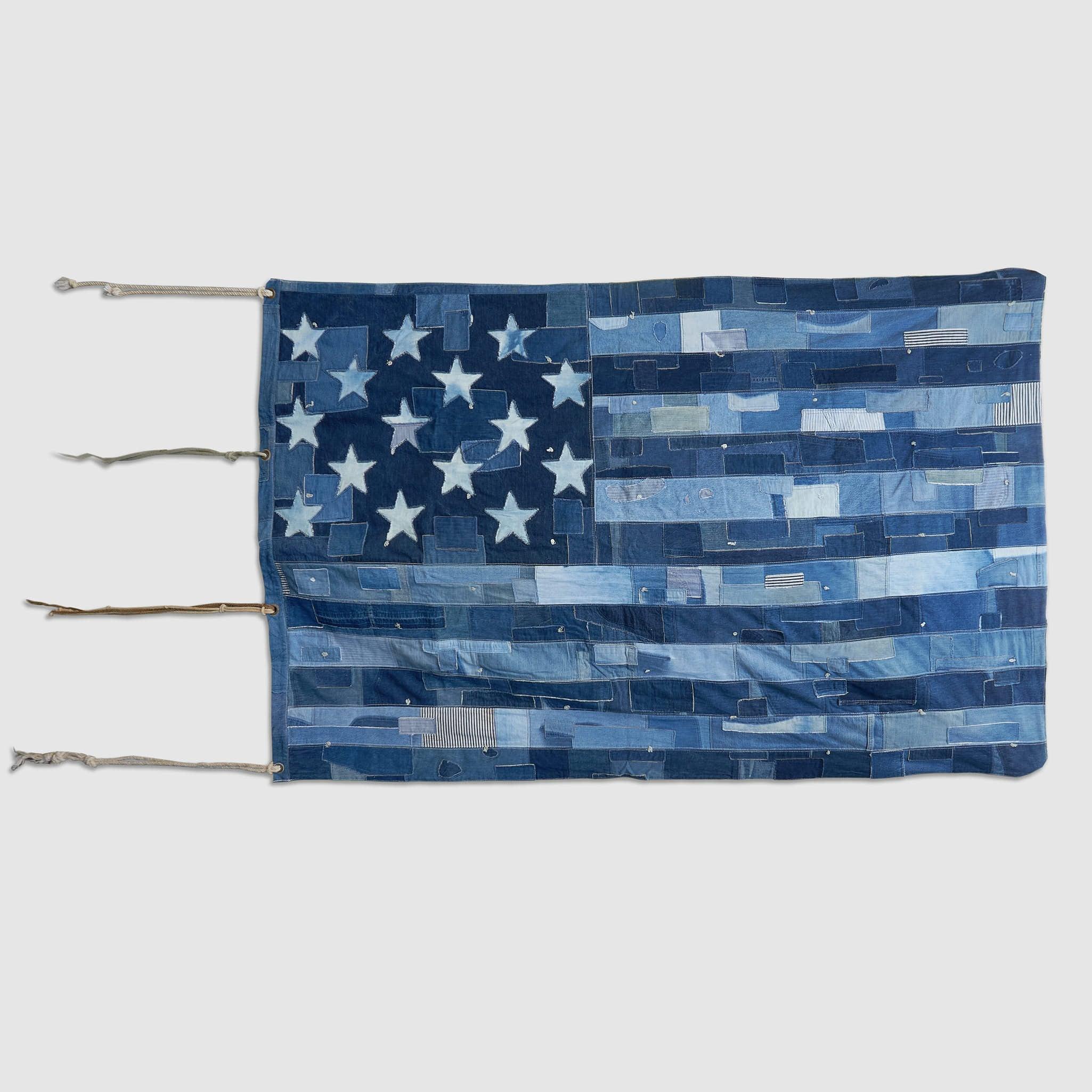 Hand Made Patchwork Denim USA Flag