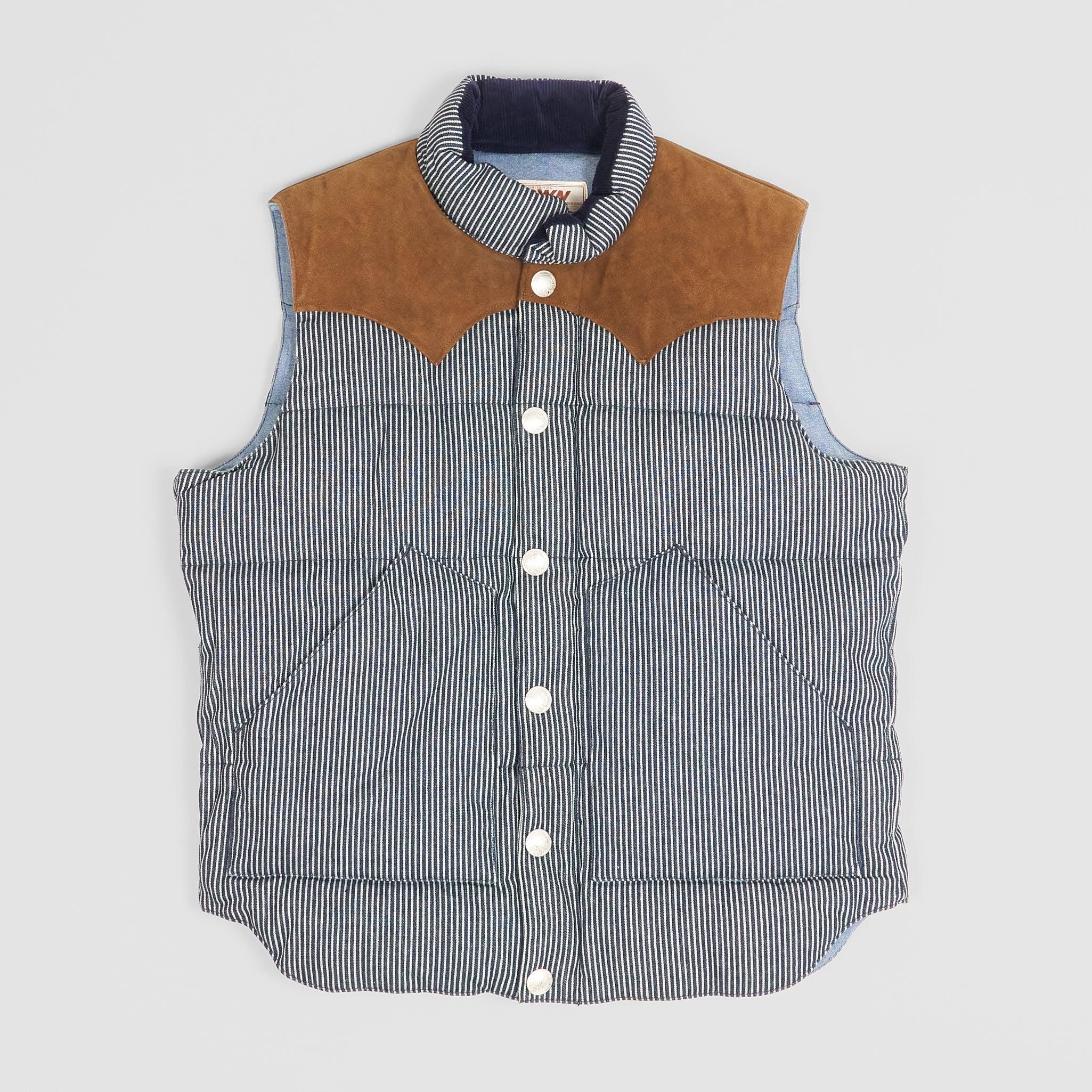 Denim Stripe Down Vest