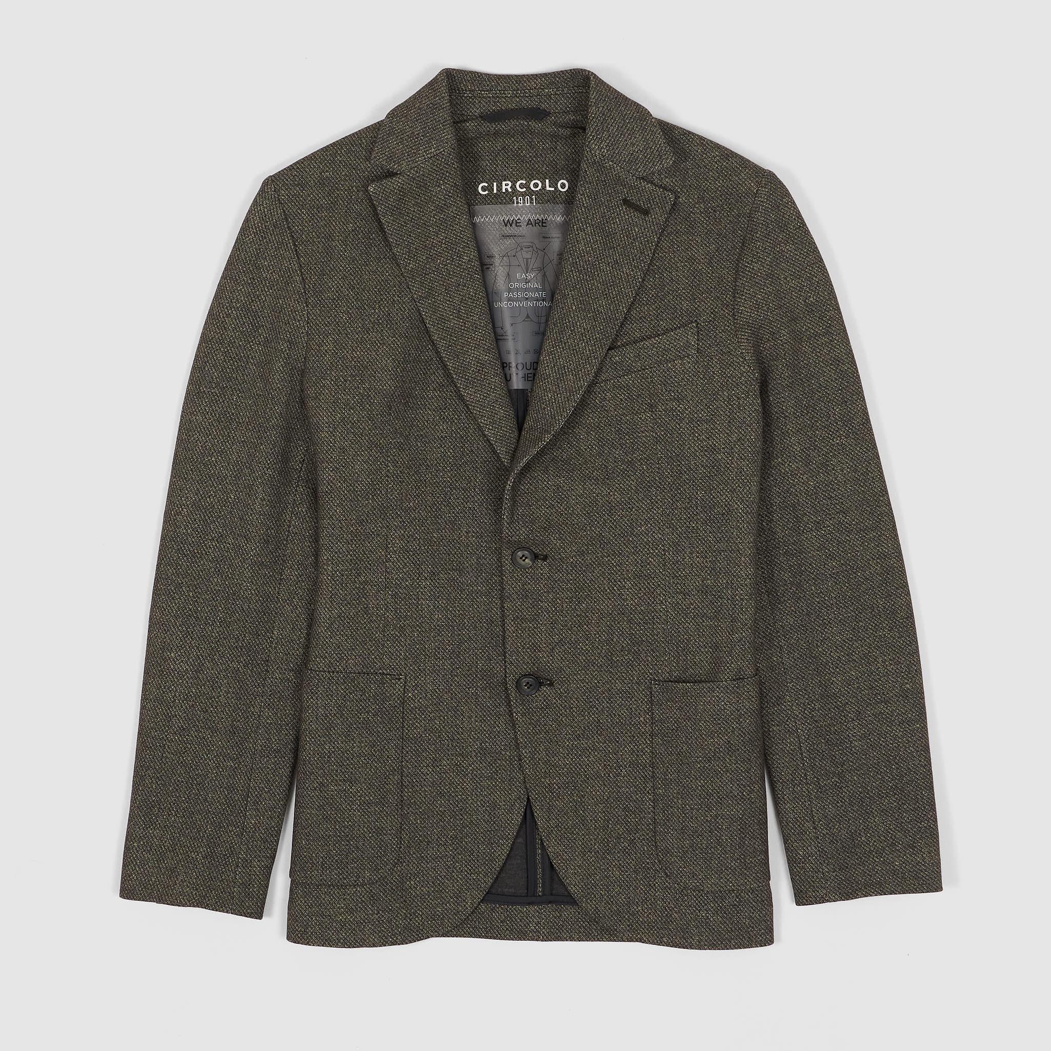 Knittted Cotton Fleece Blazer