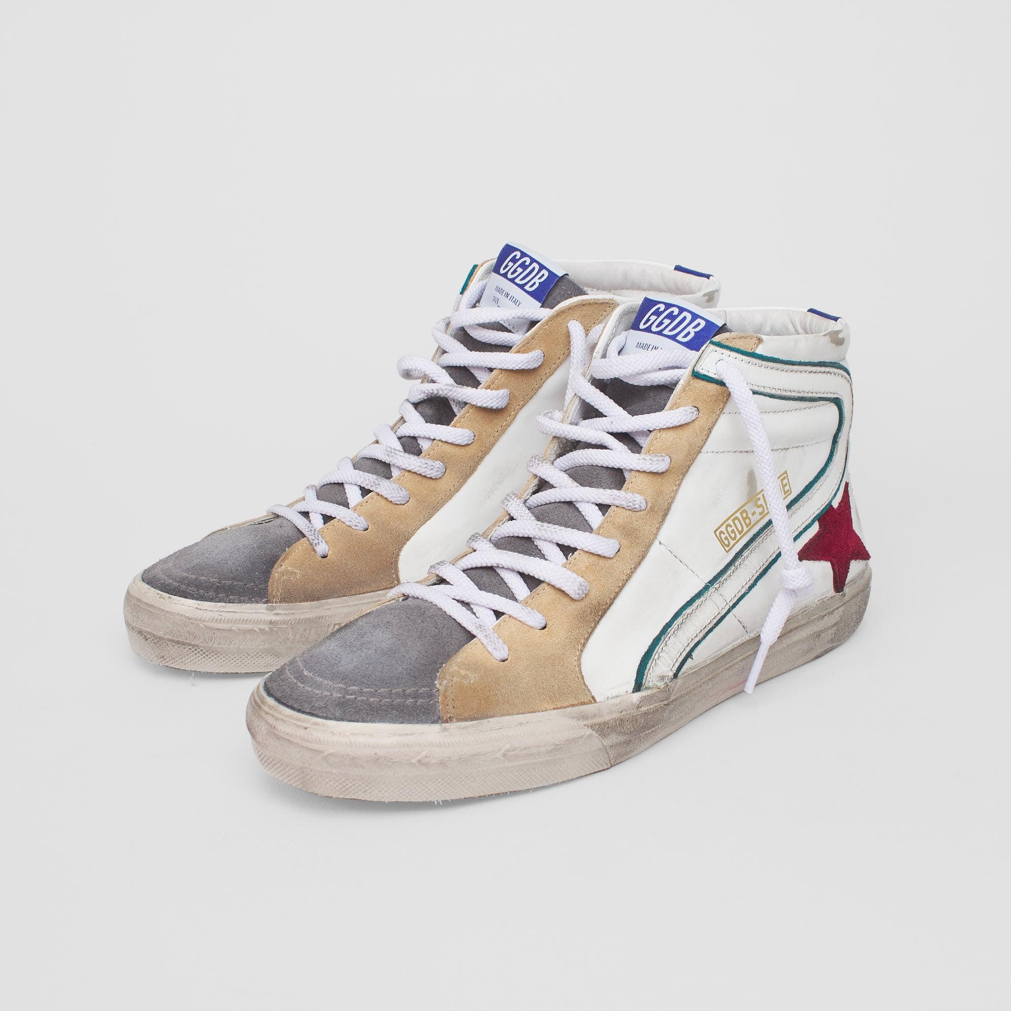 High White Green Red Blue Slide Sneakers