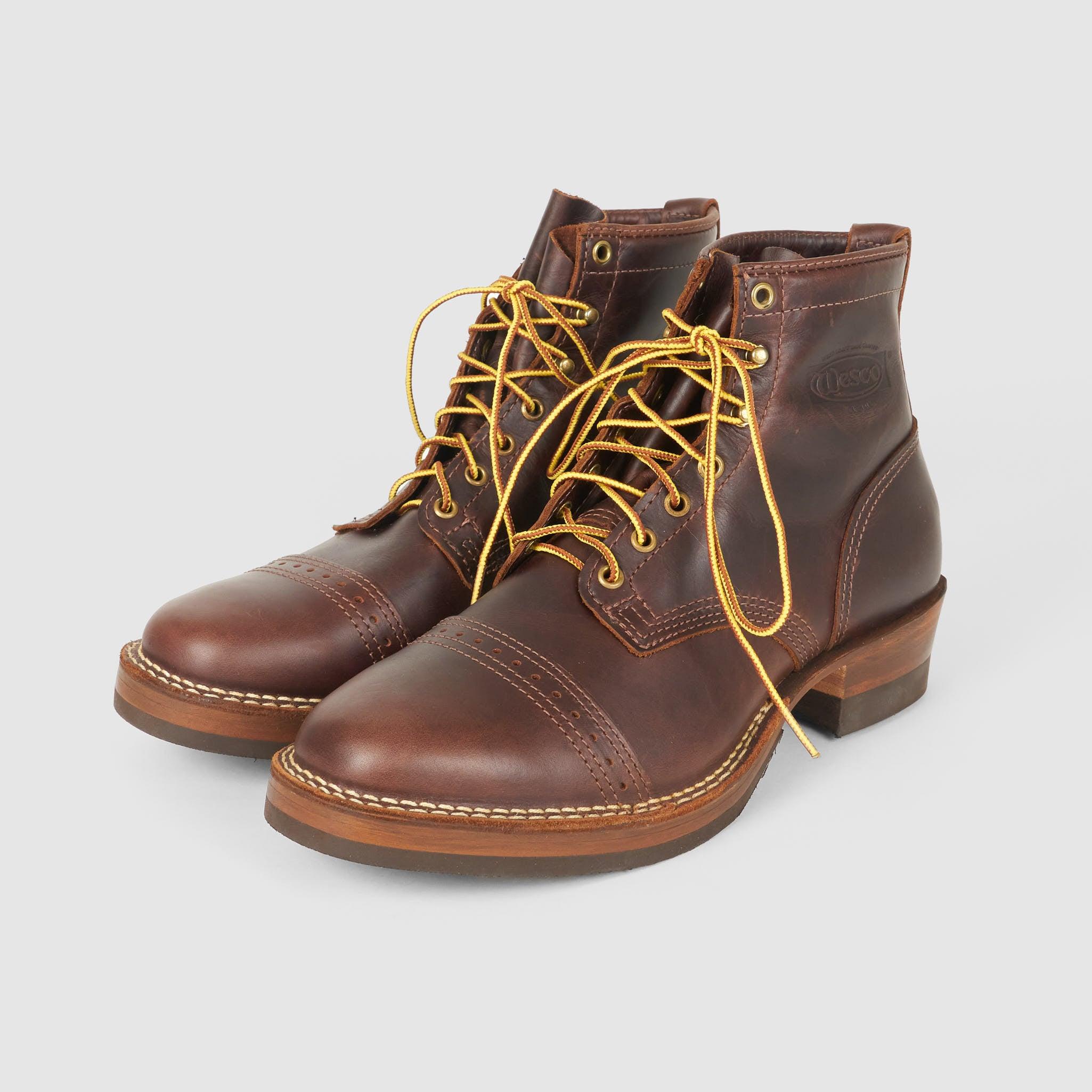 Custom Lace Up Waxed Leather Dress Boot