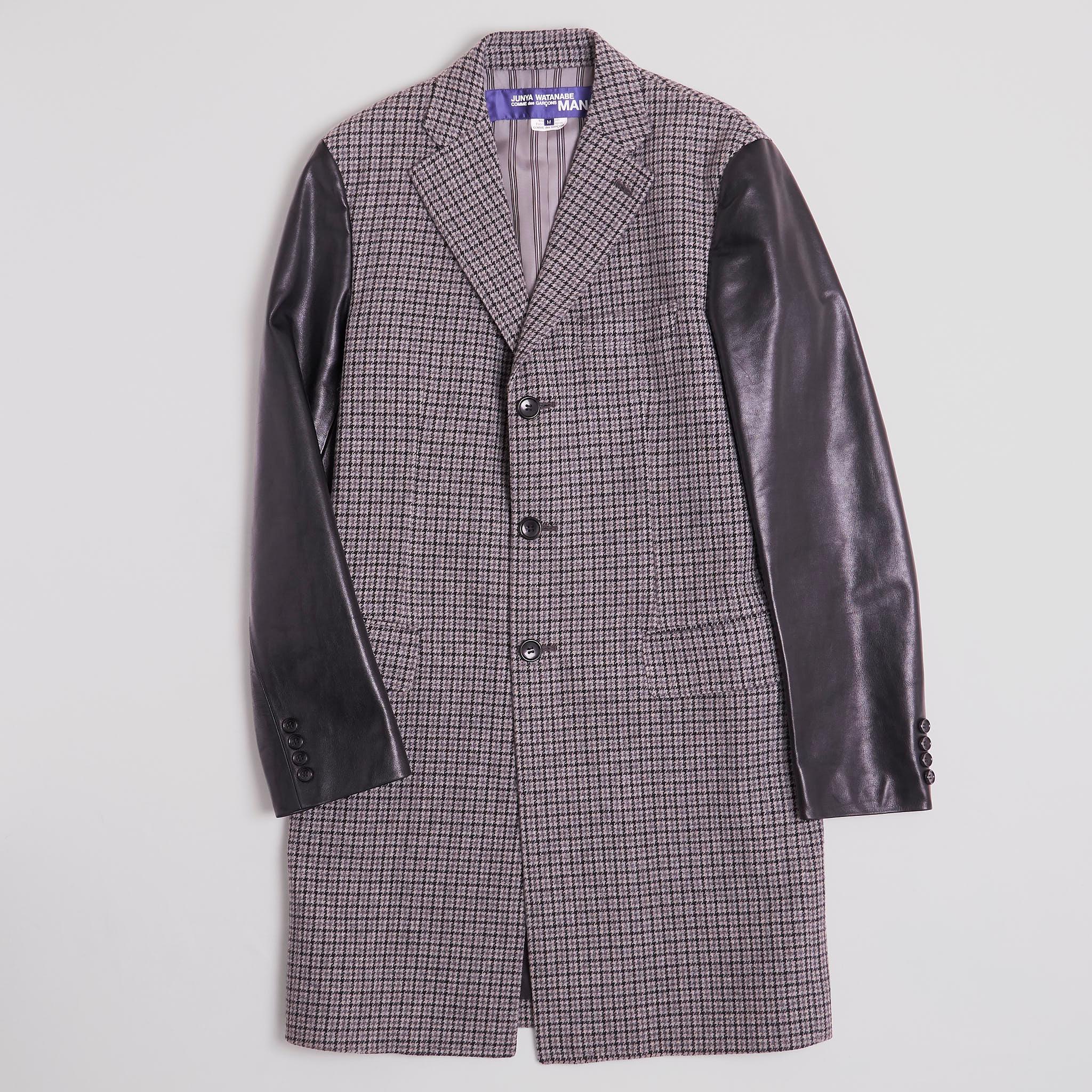 Wool Coat With Cordovan Sleeves