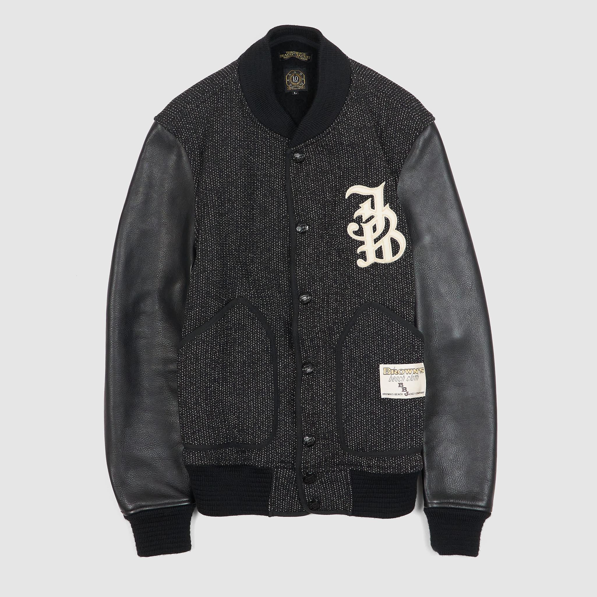 Leather Browns Beach Club Jacket with Leather Sleeves