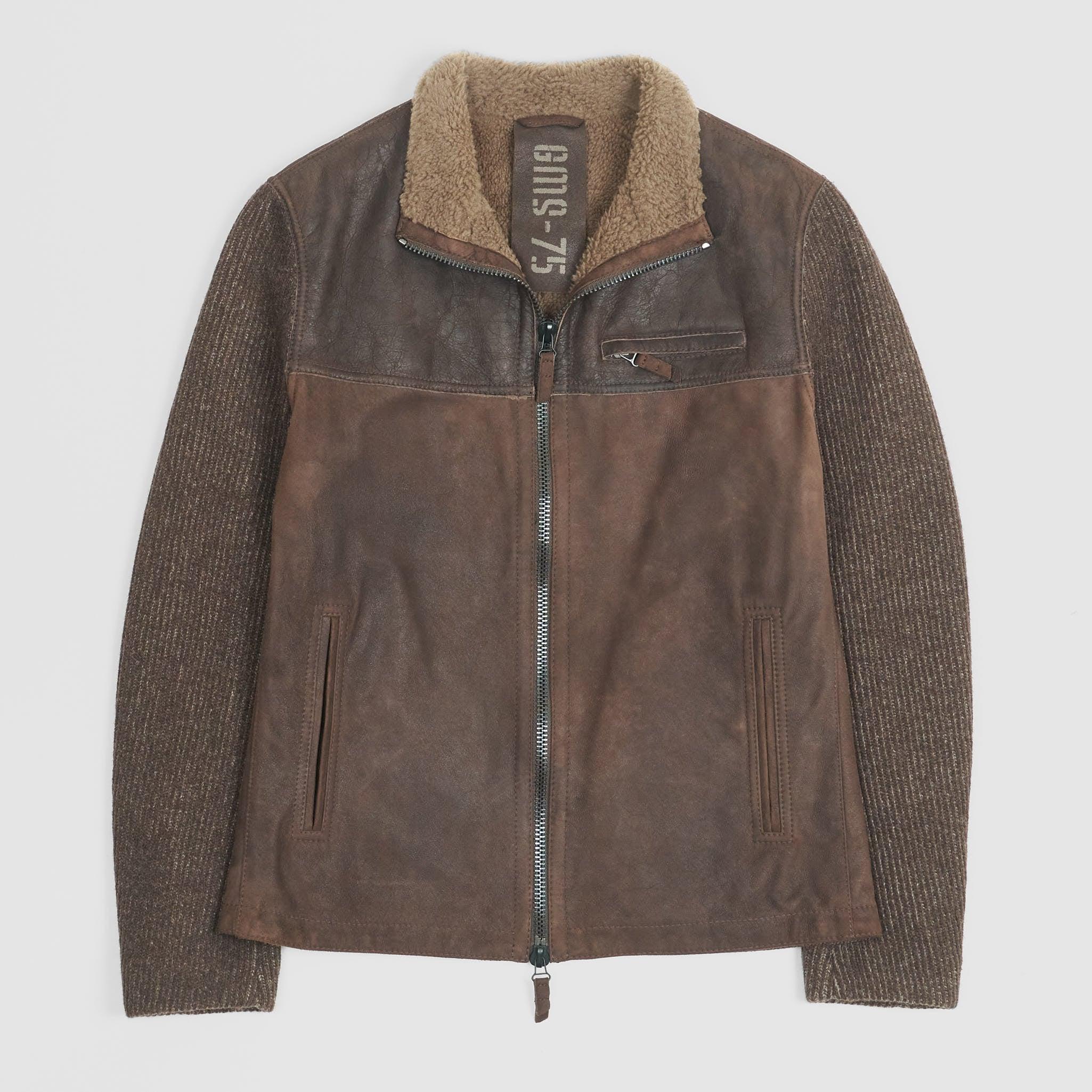 Vintage Look Patchwork Leather Car Jacket