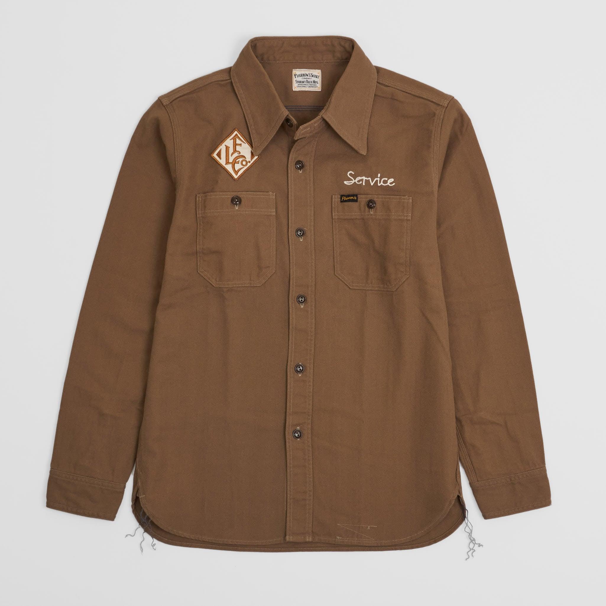 Pherrows Herringbone Garage Work Overshirt