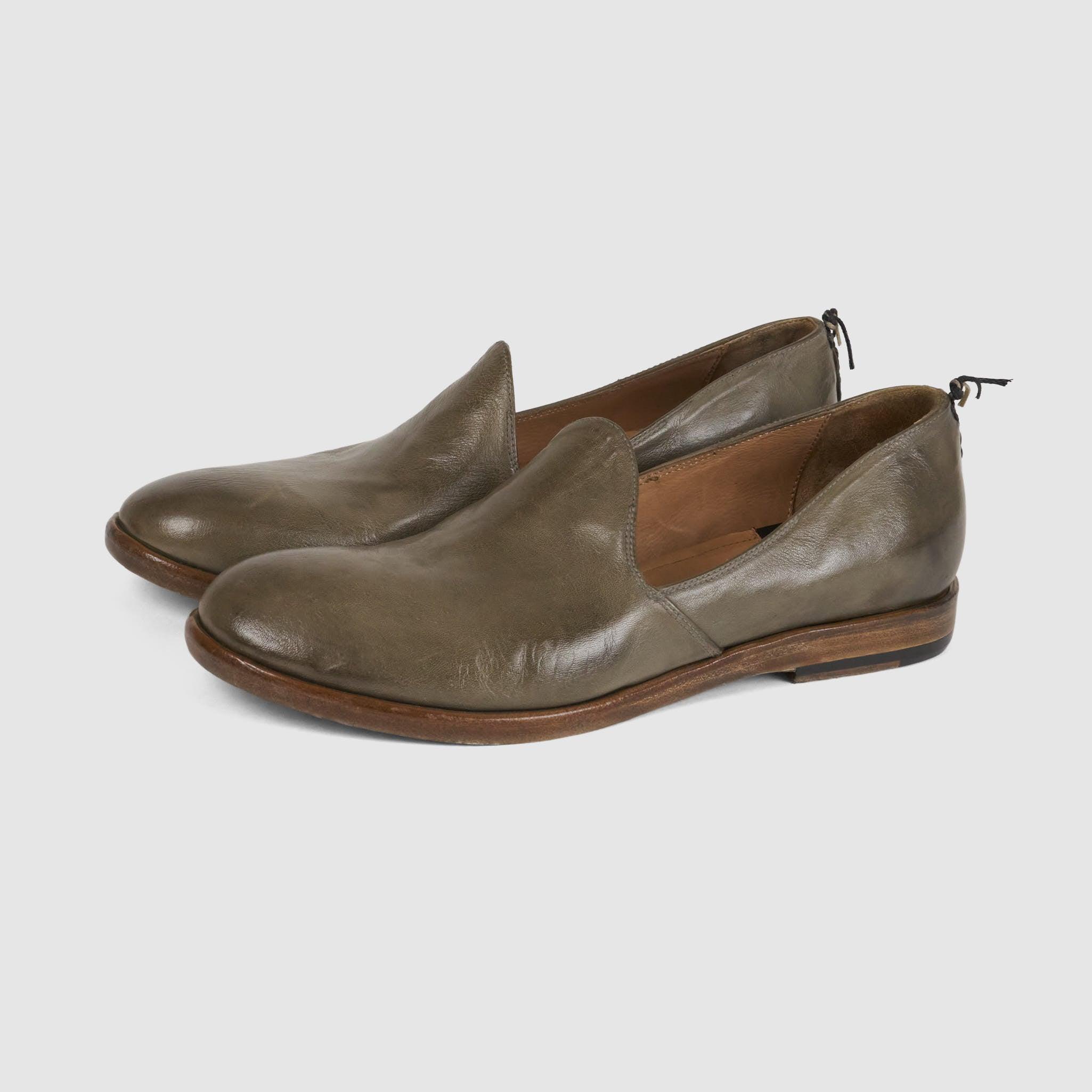 Ladies Washed Leather Ballerina Style Slippers