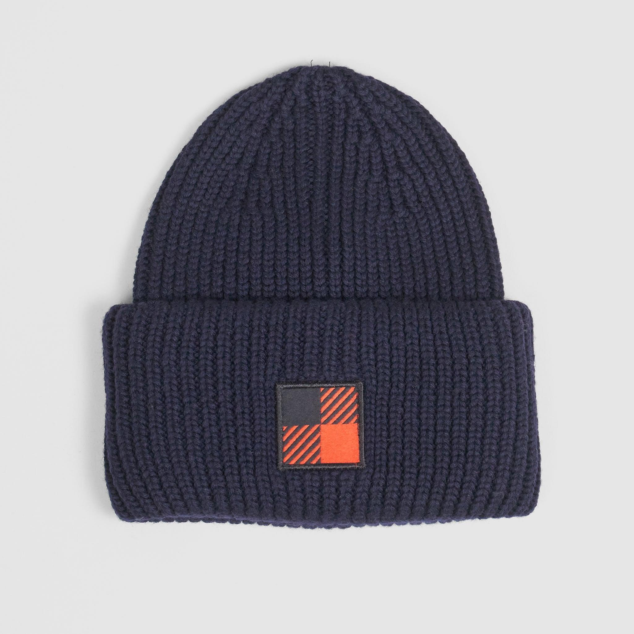 Ribbed Wool Logo Beanie