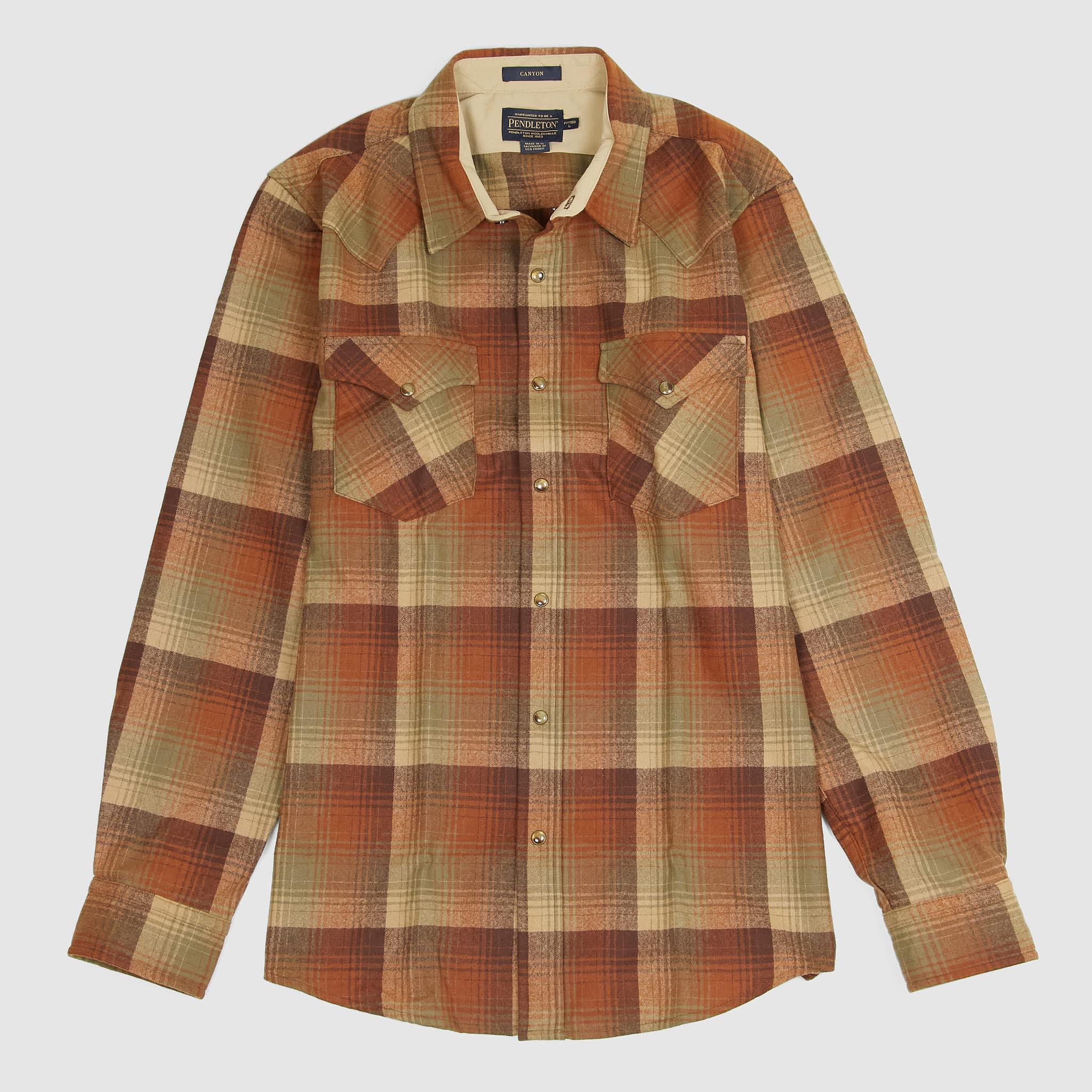 Fitted Snap Front Wool Western Shirt