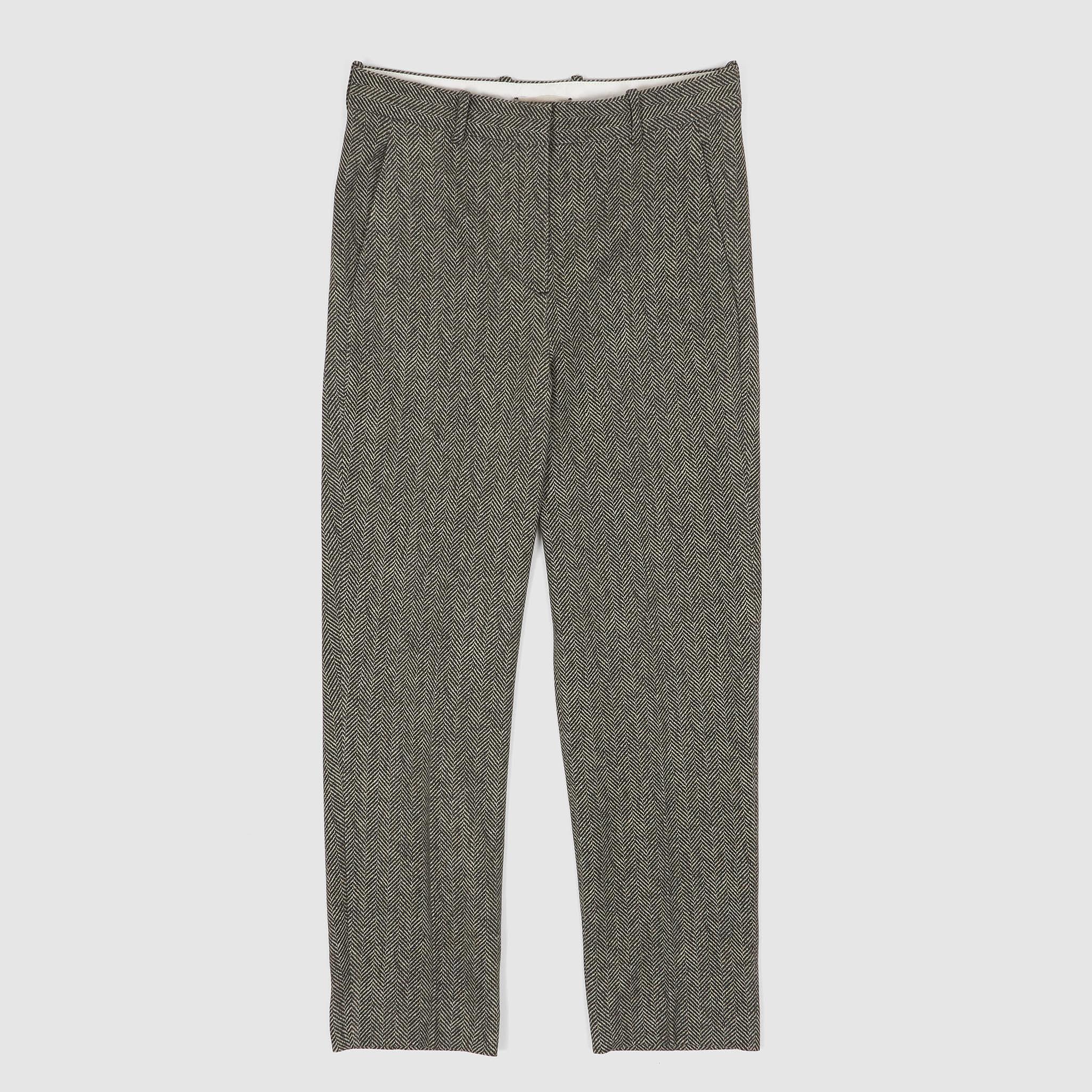 Ladies Gray Herrinbone Comfort Fleece Chino