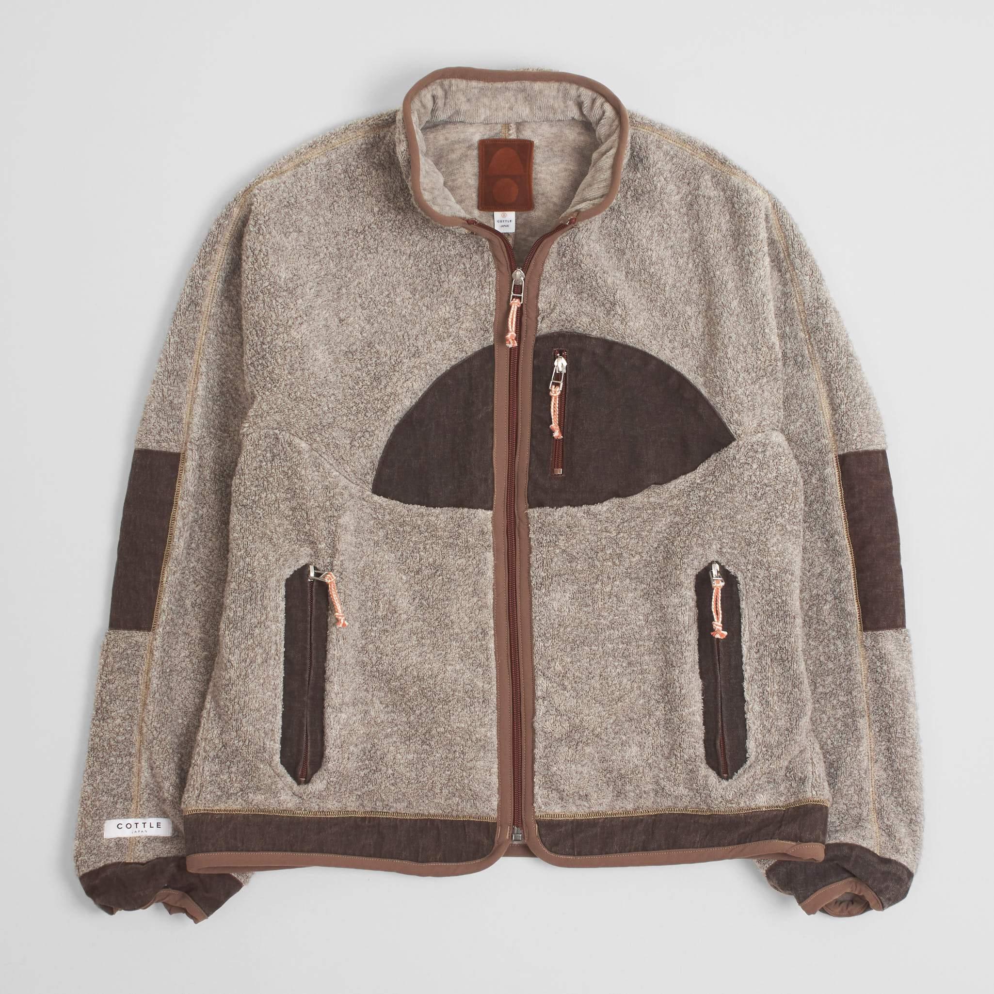 Natural Organic Sunset Cotton Yak Pile Fleece Jacket Beige