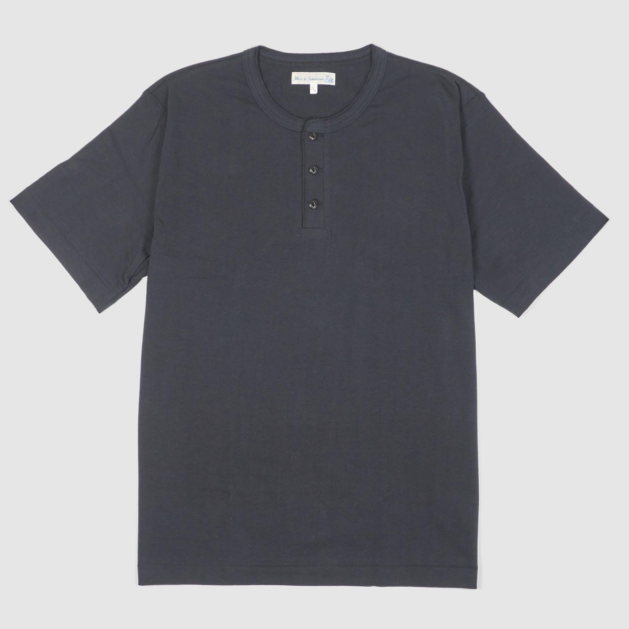 Loopwheeled Short Sleeve Henley T-Shirt