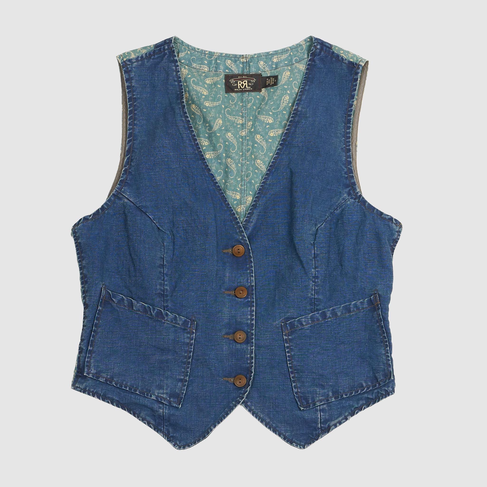 Ladies Indigo Dyed Vest