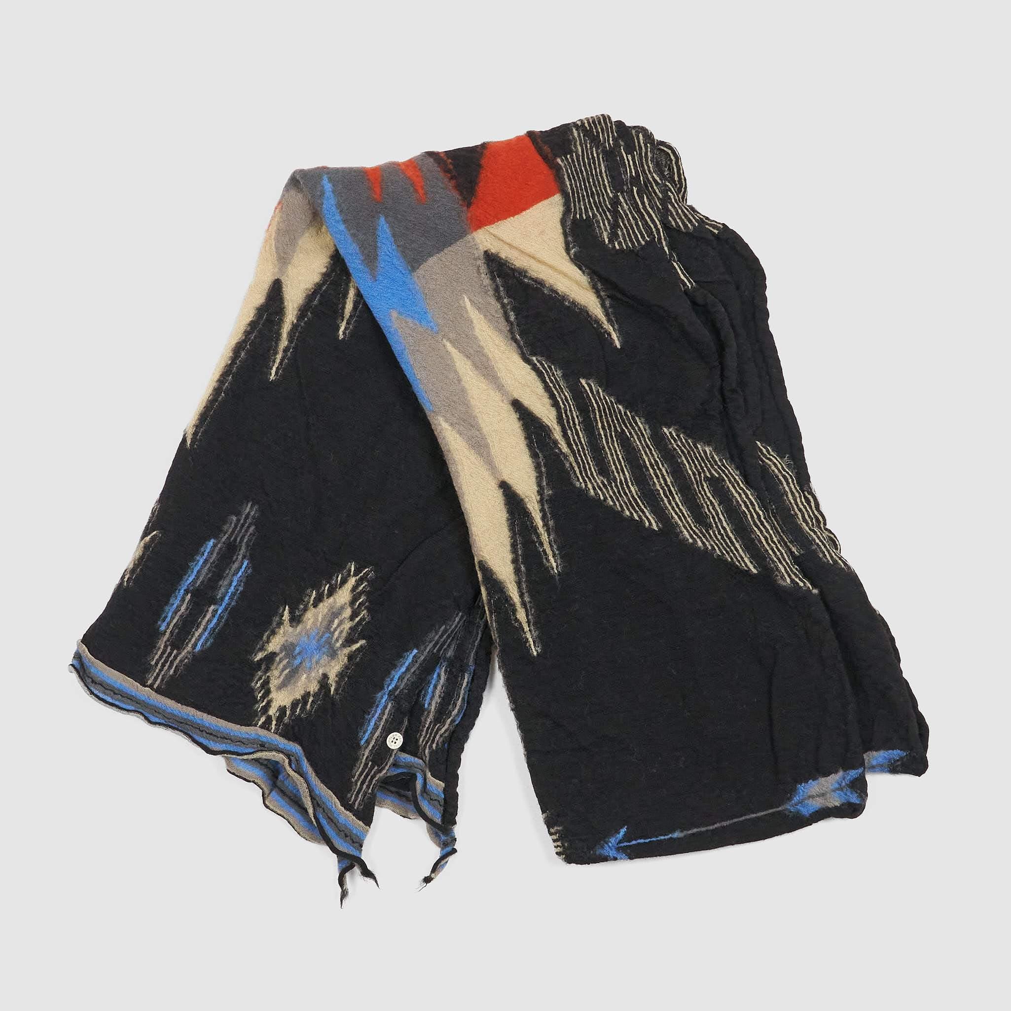 Wool Blanket Scarf Black