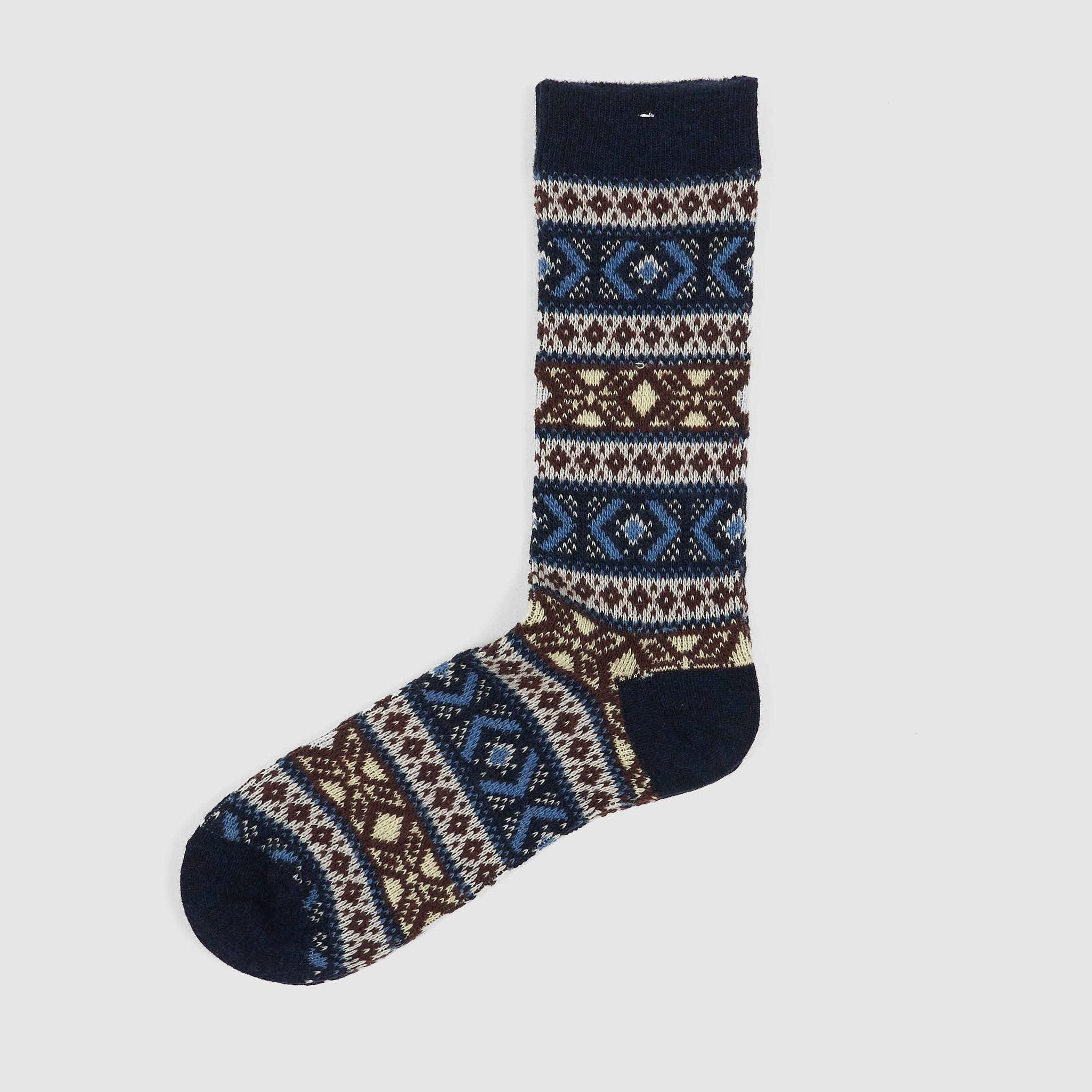 Wool Jacquard Crew Socks