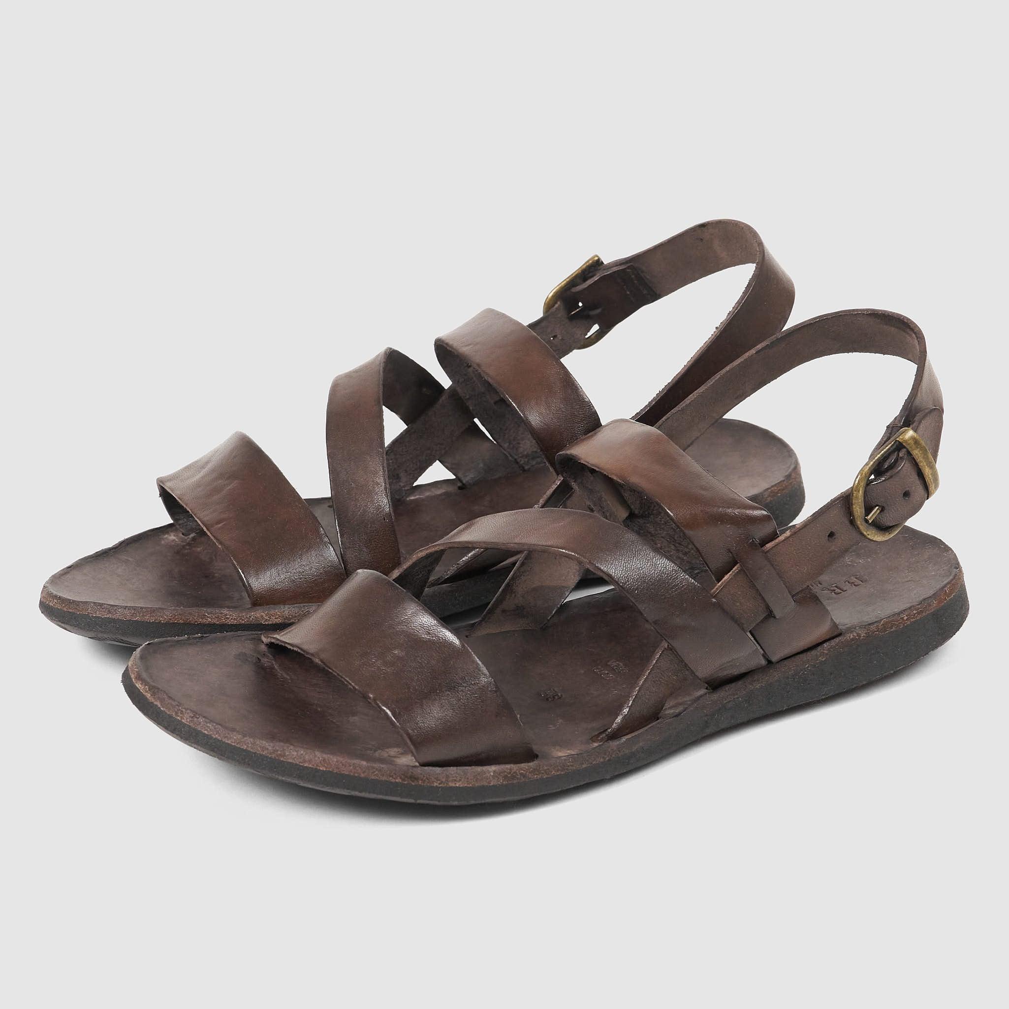 Ladies Heel Strap Leather Sandals