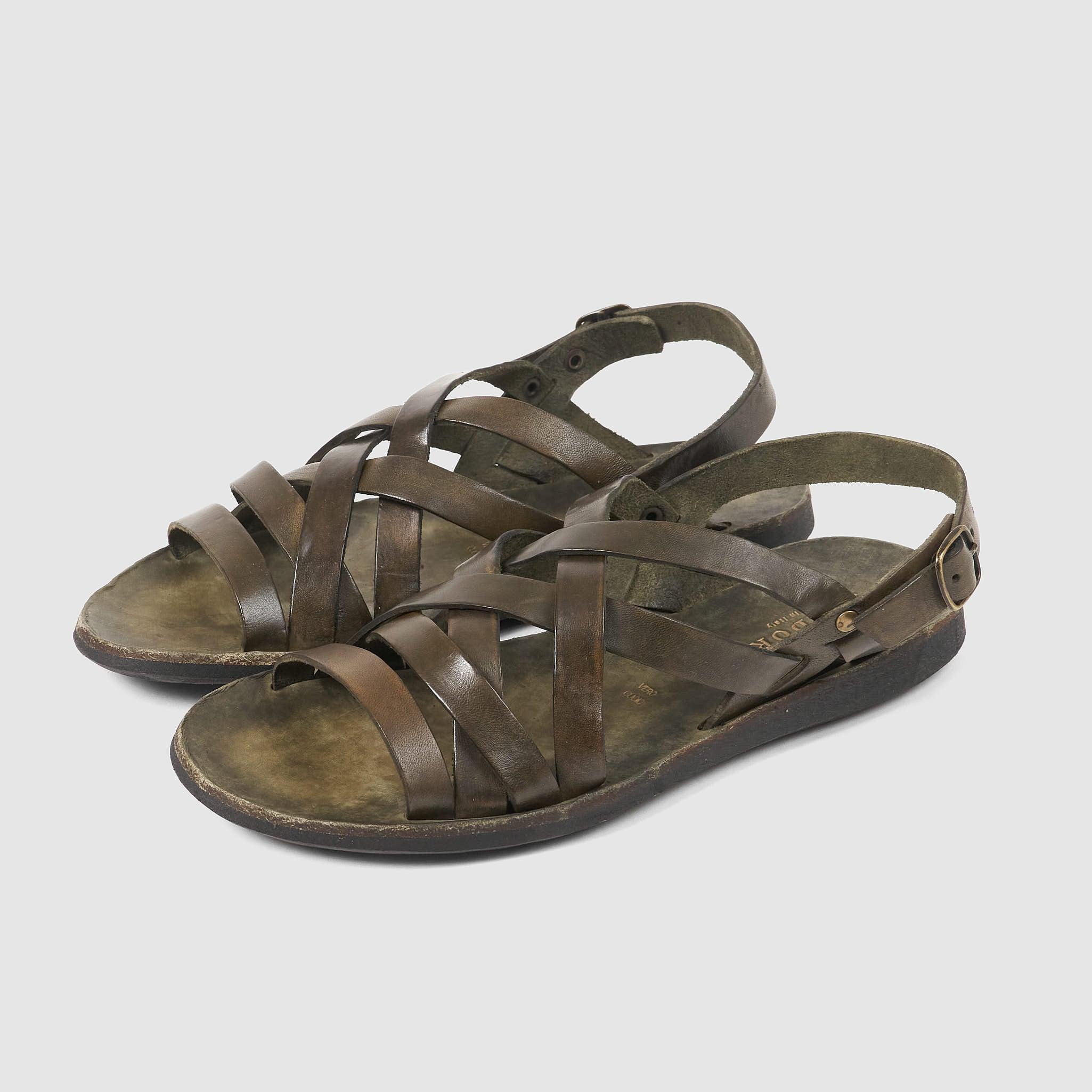 Ladies Braided Heel Strap Leather Sandals