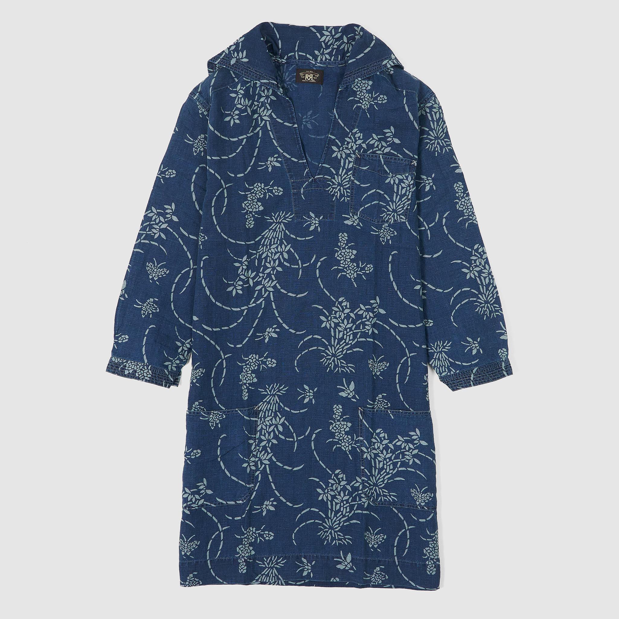 Ladies Indigo Linen-Cotton Tunic Dress