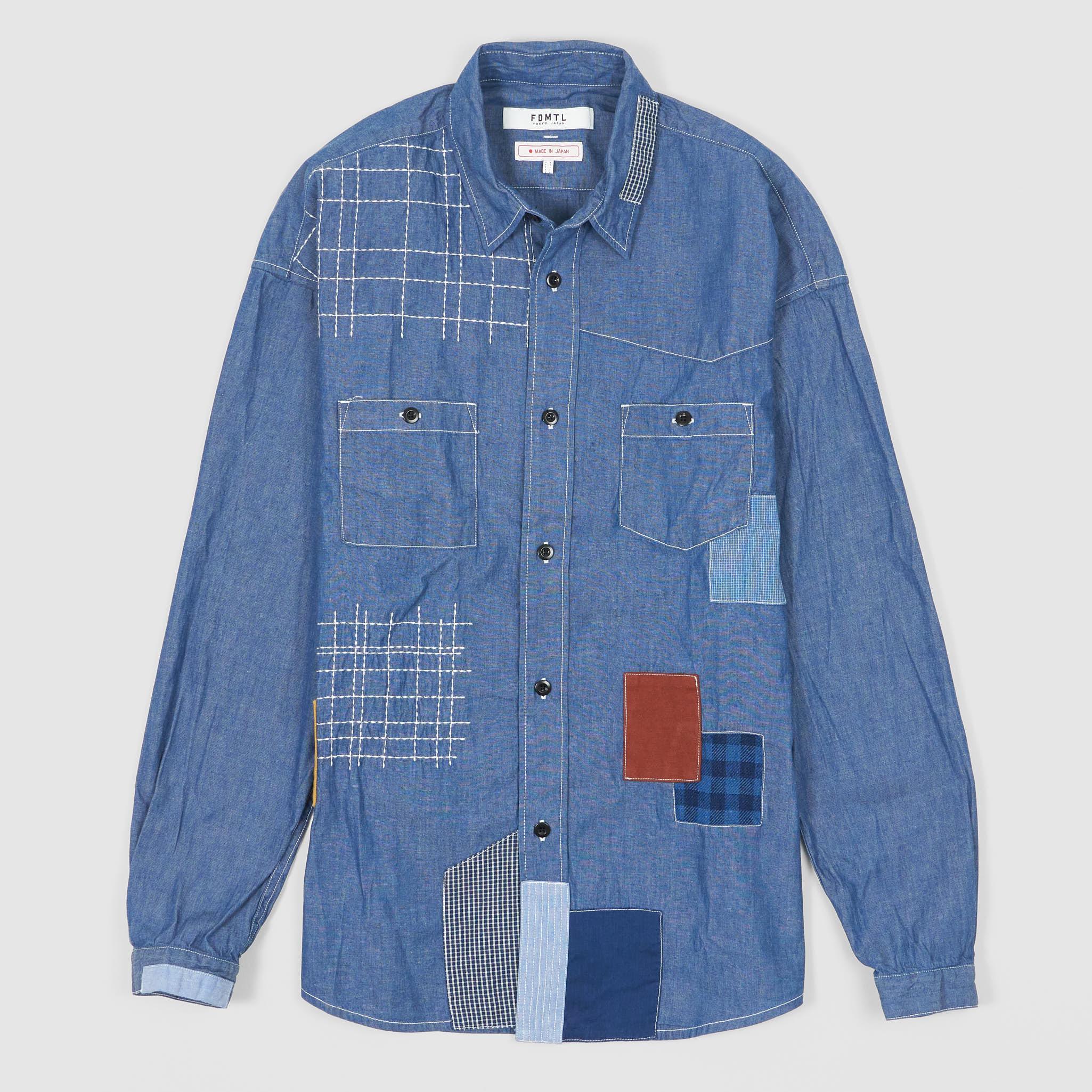 Rinsed Chambray Patchwork Shirt