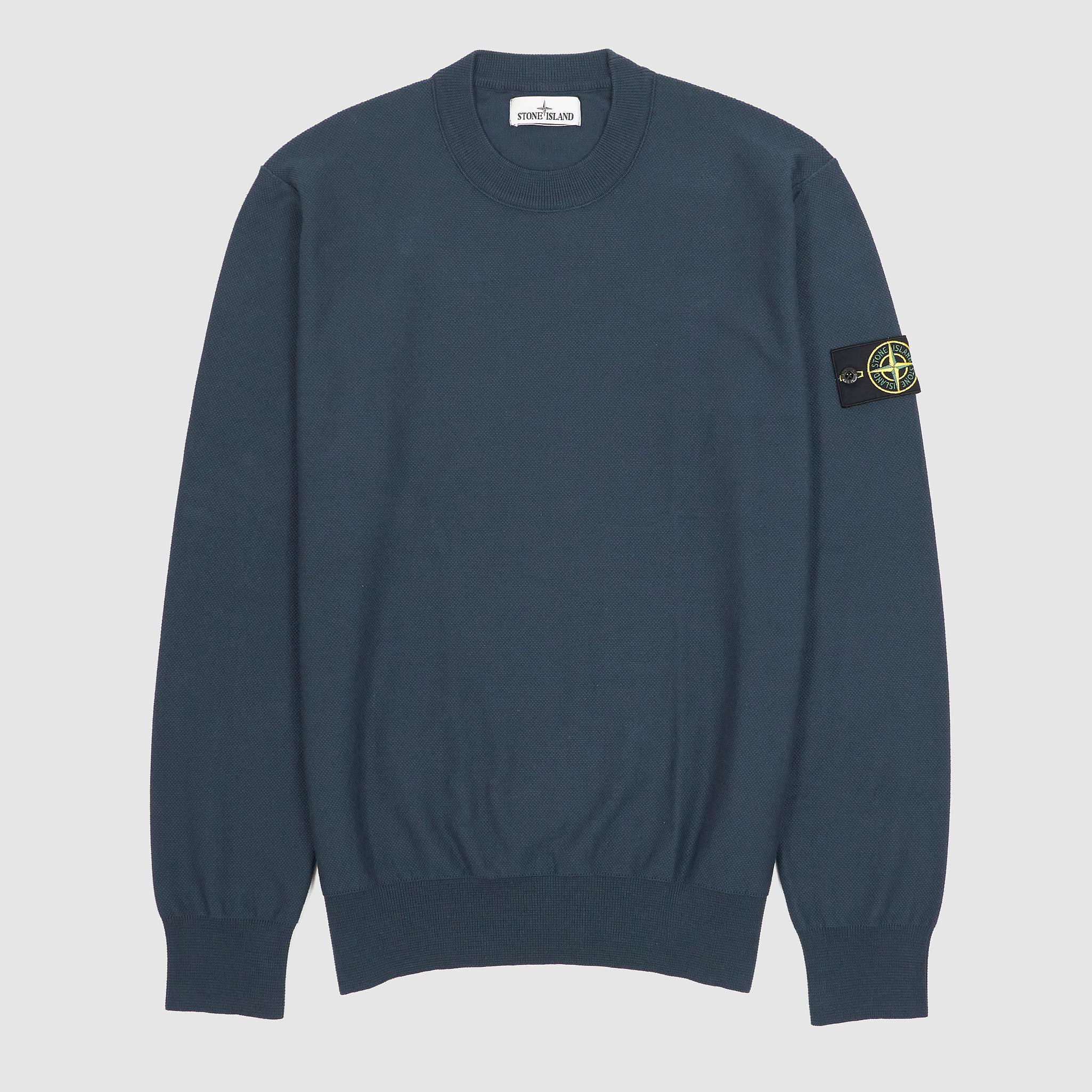 Crew Neck Piqued Knit Sweater Pullover