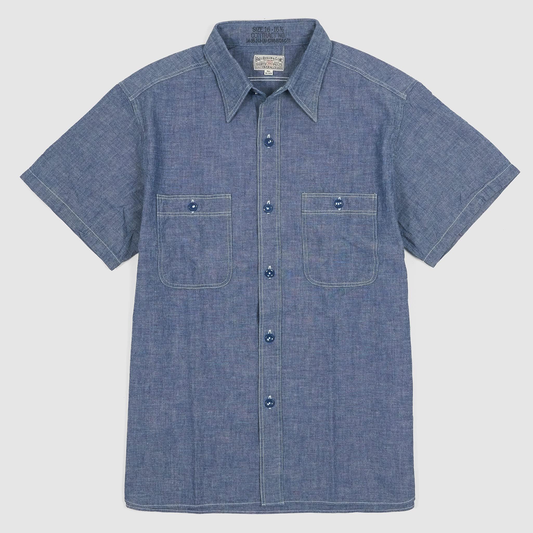 Short Sleeve US Navy Type Chambray Work Shirt