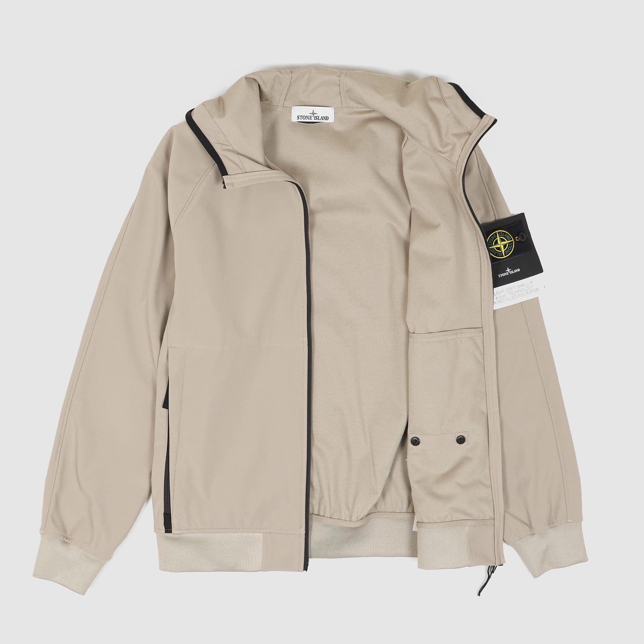 Hooded LIGHT SOFT SHELL-R_E.DYE® TECHNOLOGY IN RECYCLED POLYESTER
