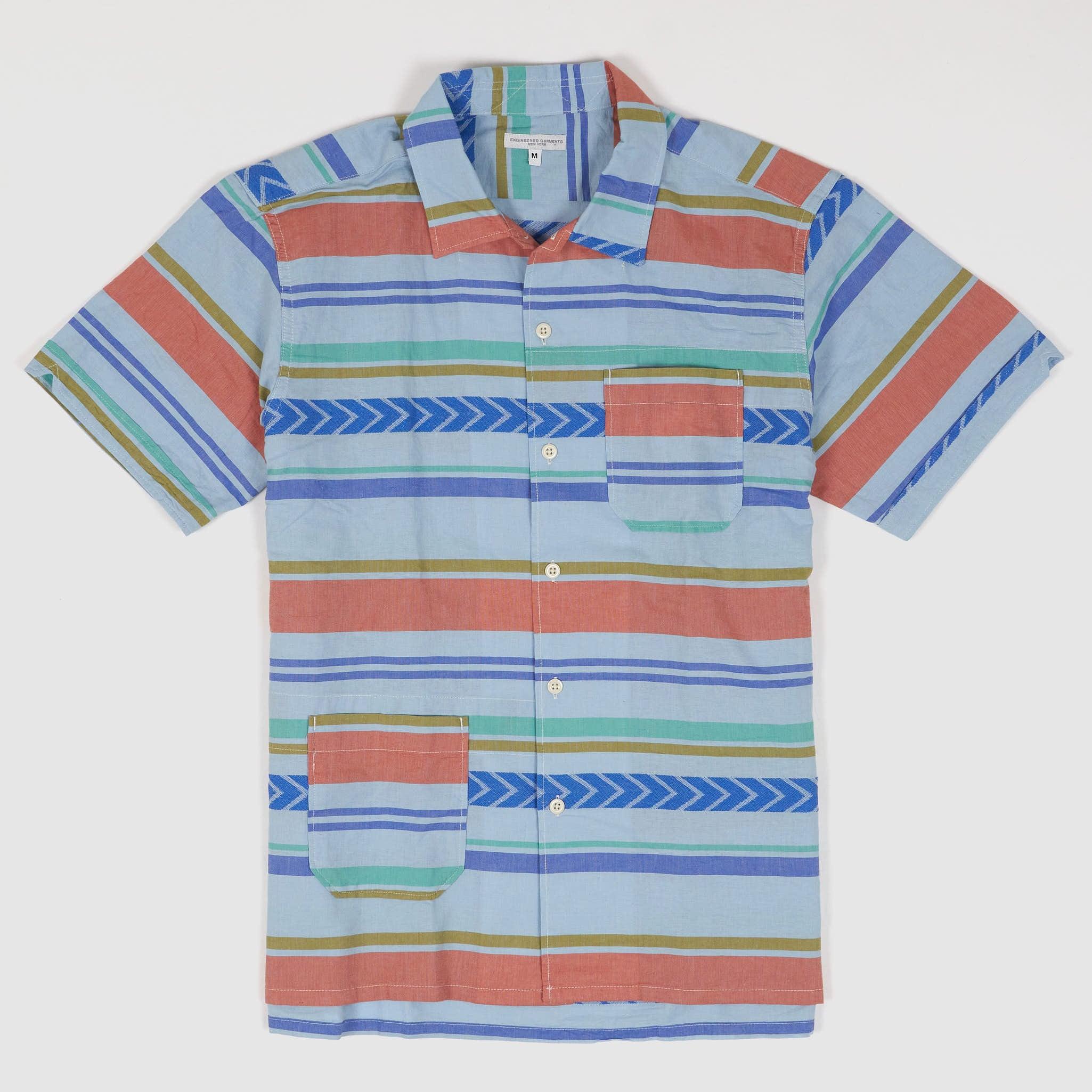 Engineered Garment Woven Striped Southwestern  Camp Shirt