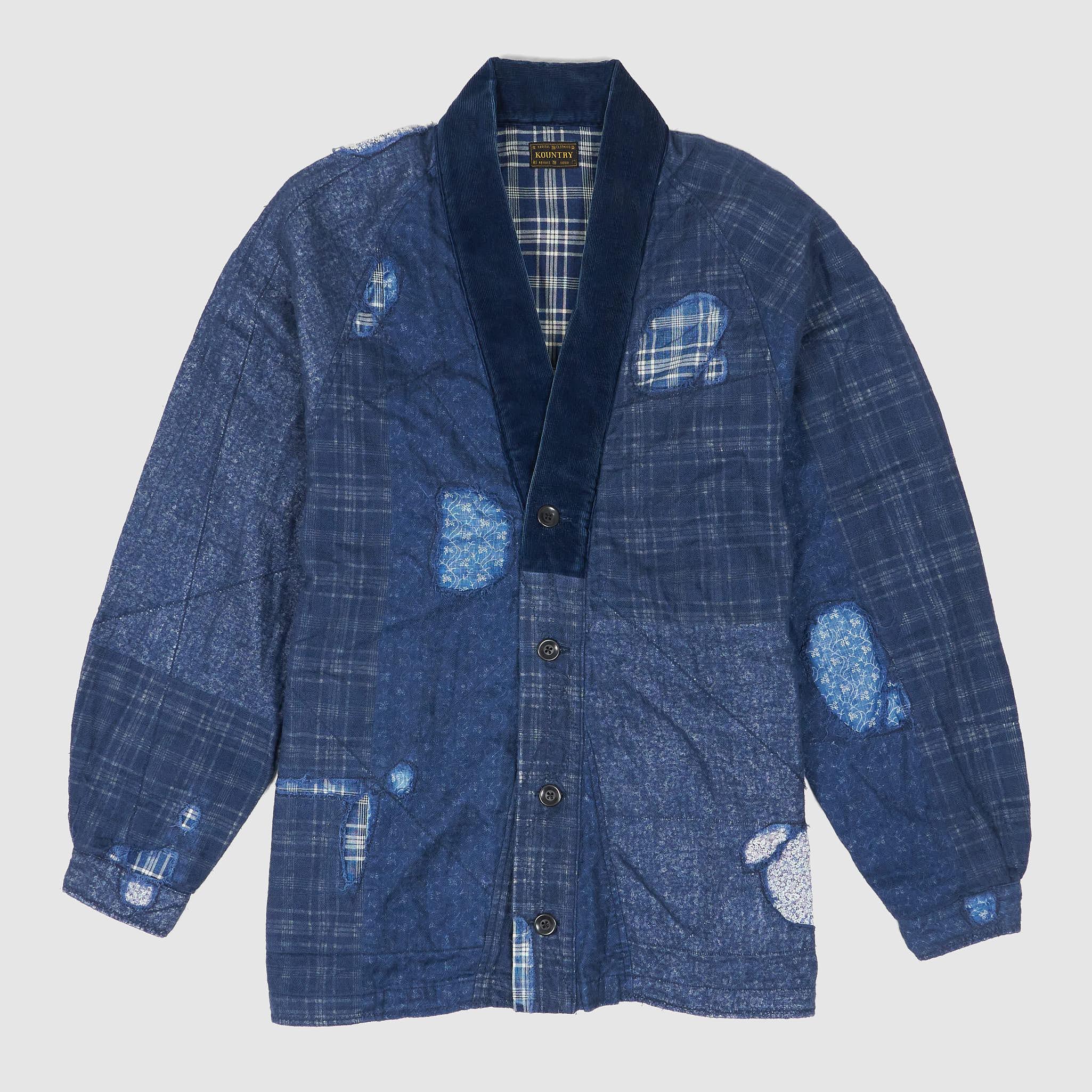 Indigo Patchwork Nora- Dot Tiger Juvan Shashiko Shirt Kimono