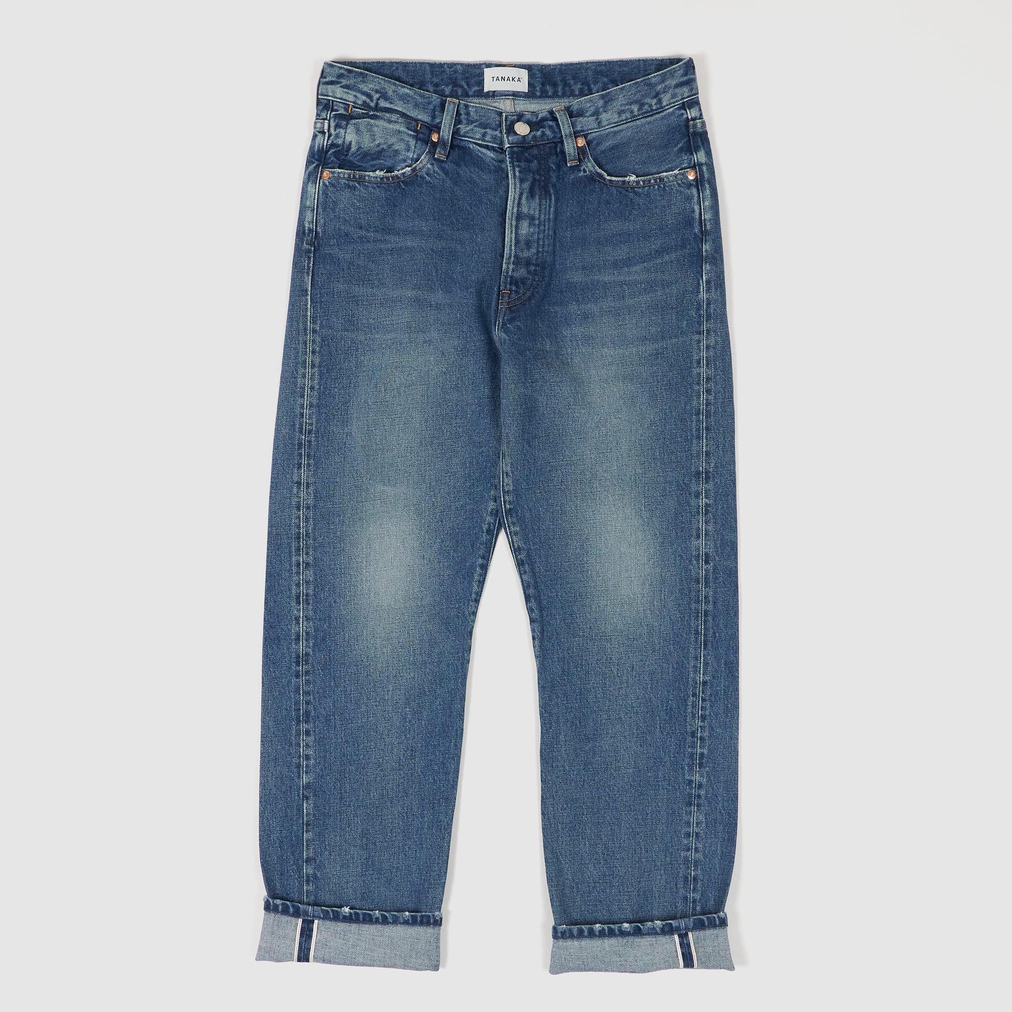 Ladies The Straight Jeans 5-Pocket Selvage Stone Washed
