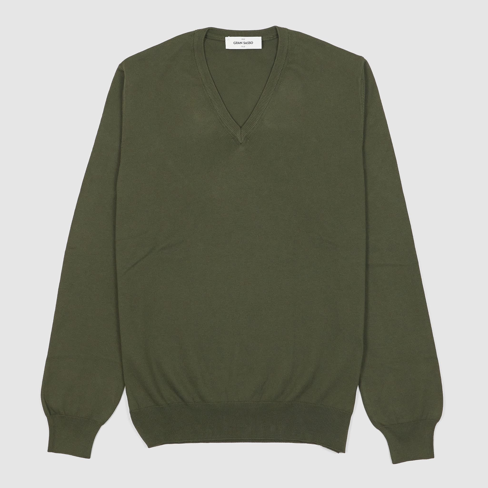 Cotton V-Neck Cotton Pullover