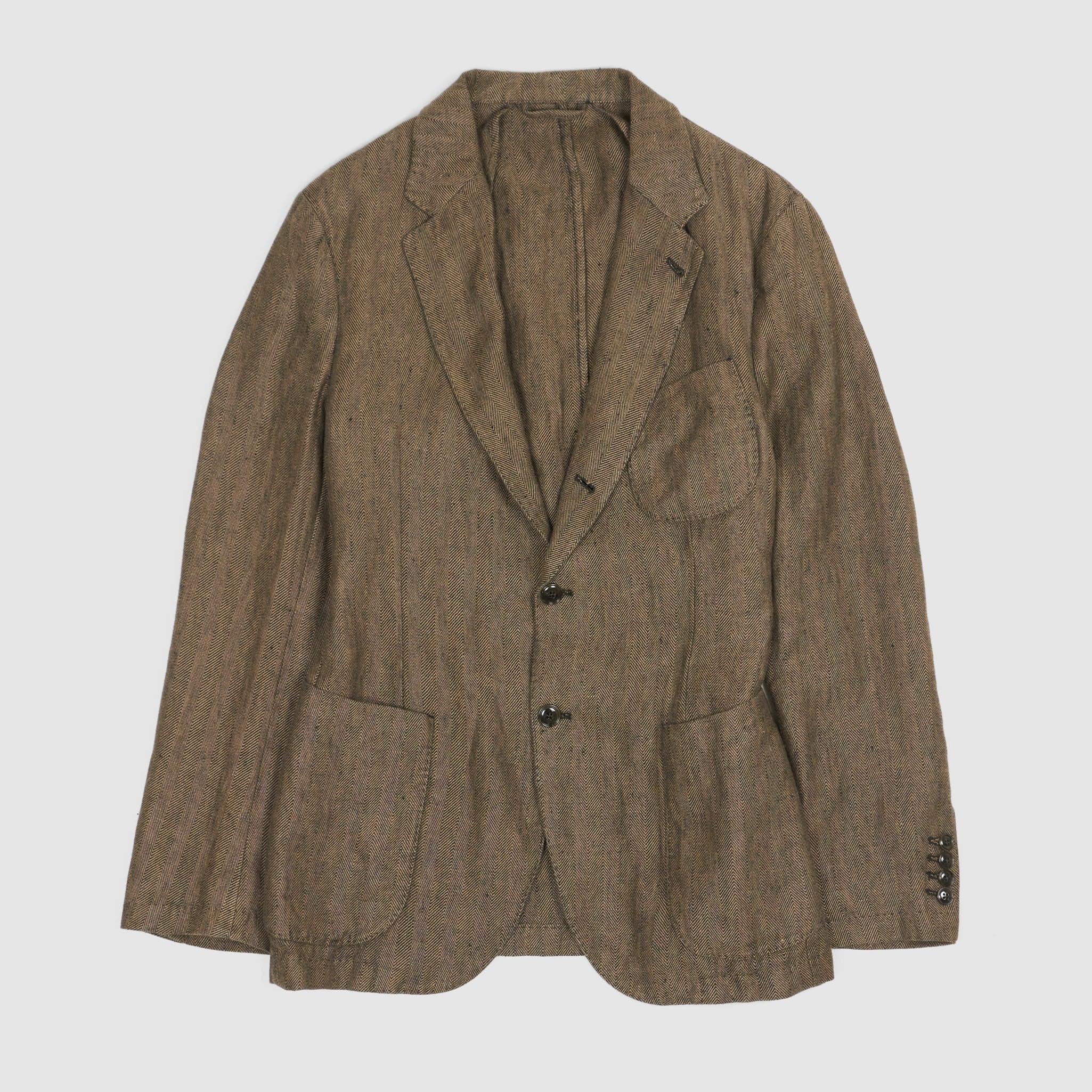 Kennedy Linen Herringbone Blazer 2 Beige