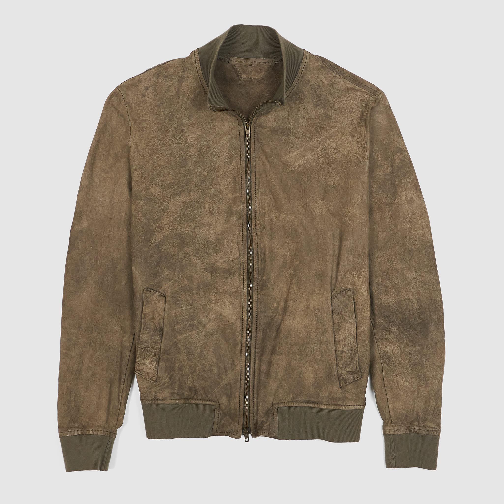 Unlined Washed Leather Lumber Jacket