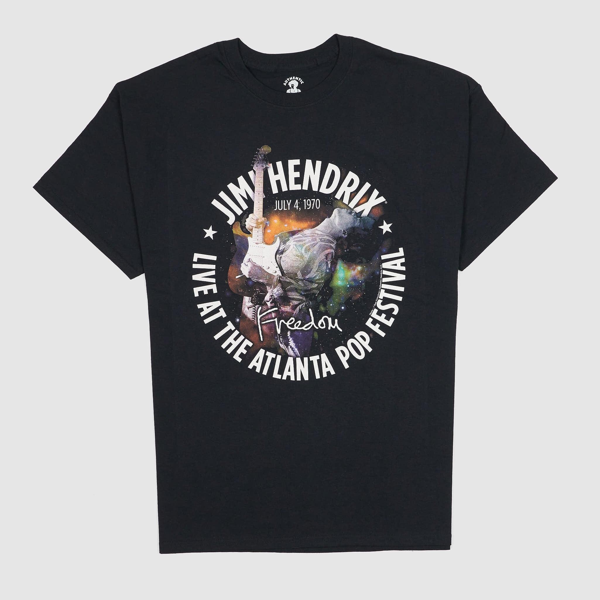 Jimi Hendrix Antlanta  Festival 1970 Crew Neck Basic Classic Rock T-Shirt