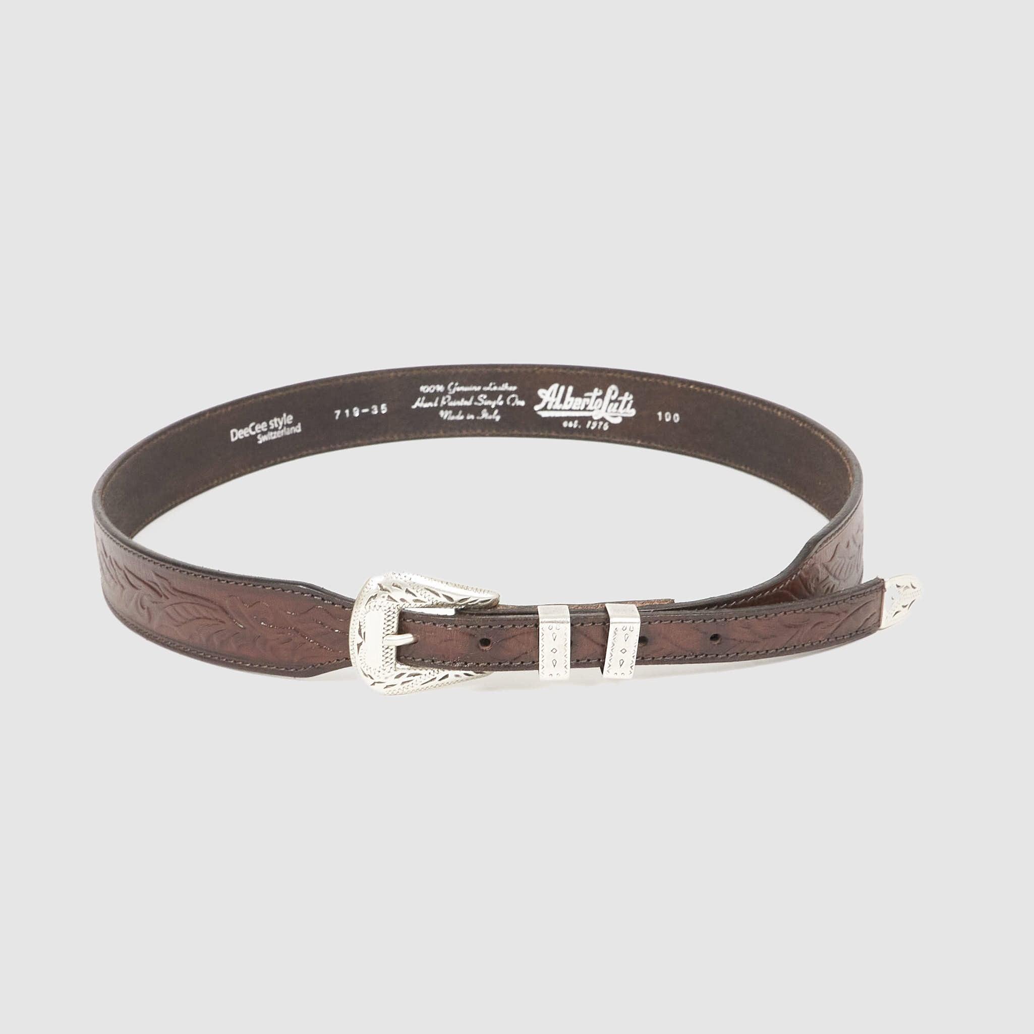 DeeCee style x Alberto Luti Unisex Tooled Western Ranch Belt