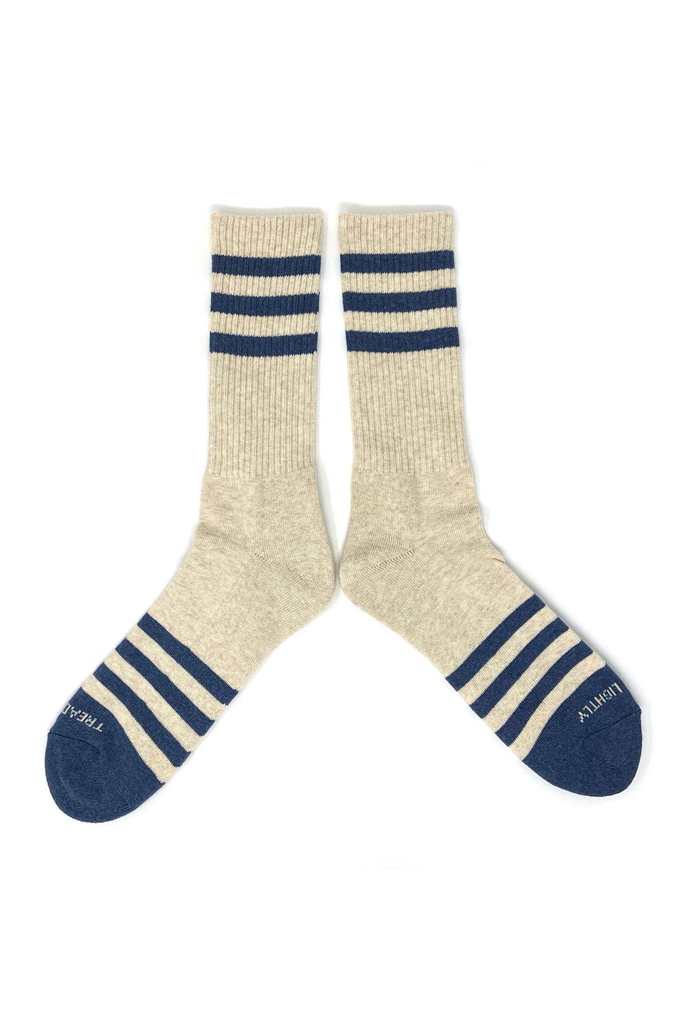 HEATHER STRIPES SOCKS Cream/Navy