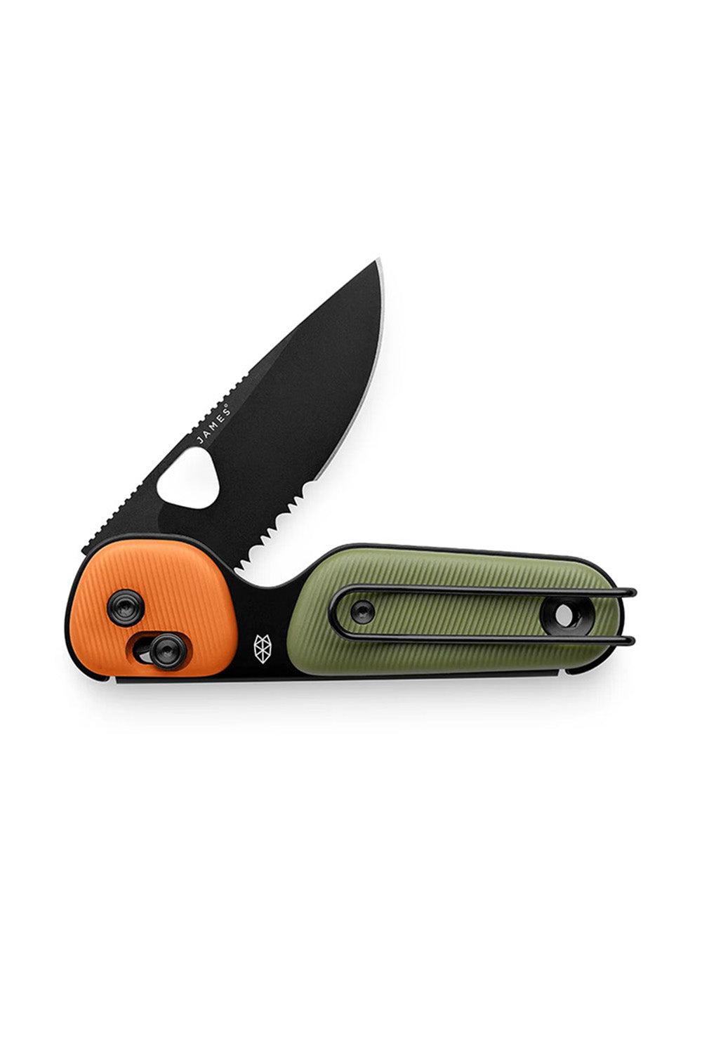 THE REDSTONE KNIFE OD Green/Orange/Black/Serrated