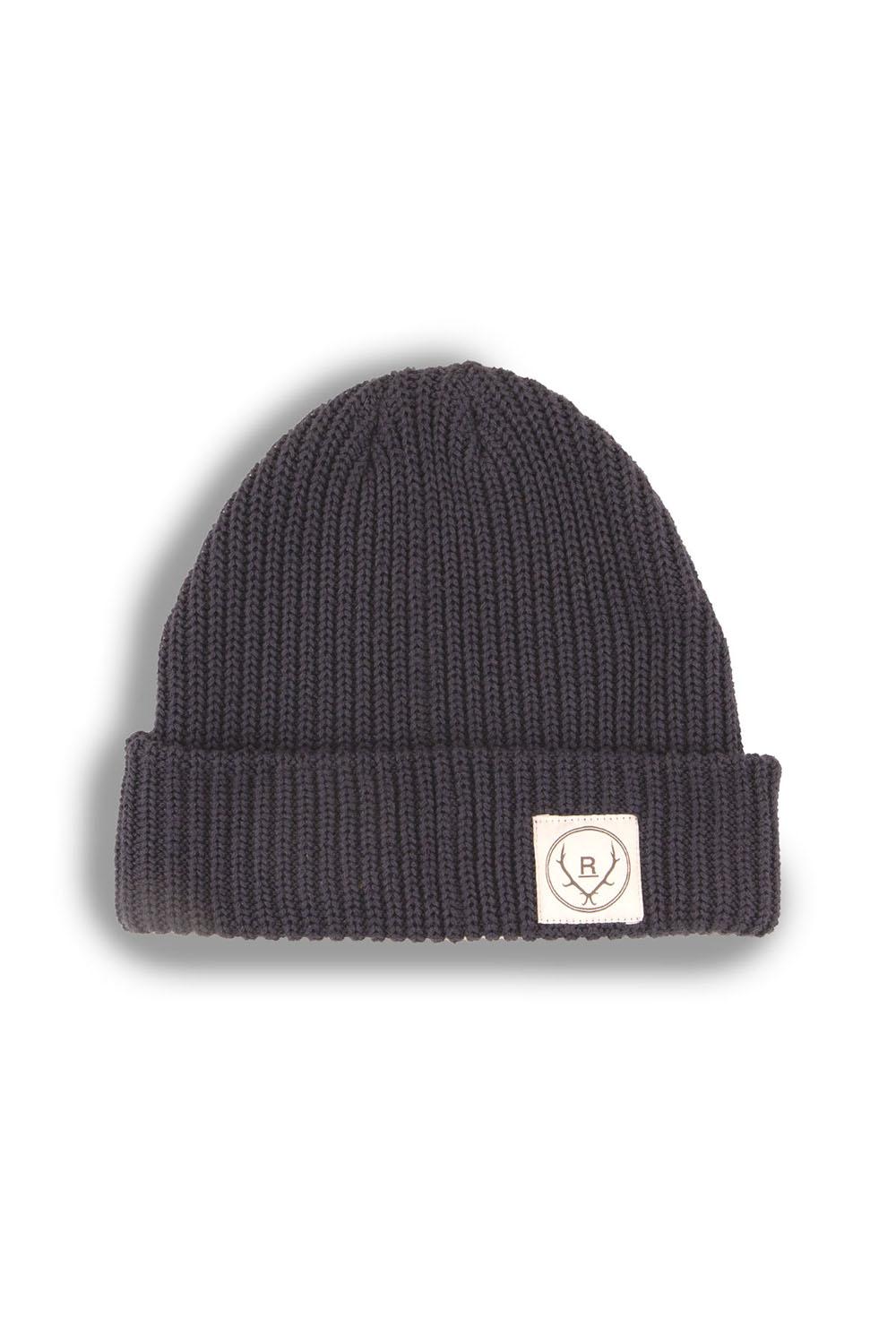 FISHERMAN BOX LABEL BEANIE Vintage Black