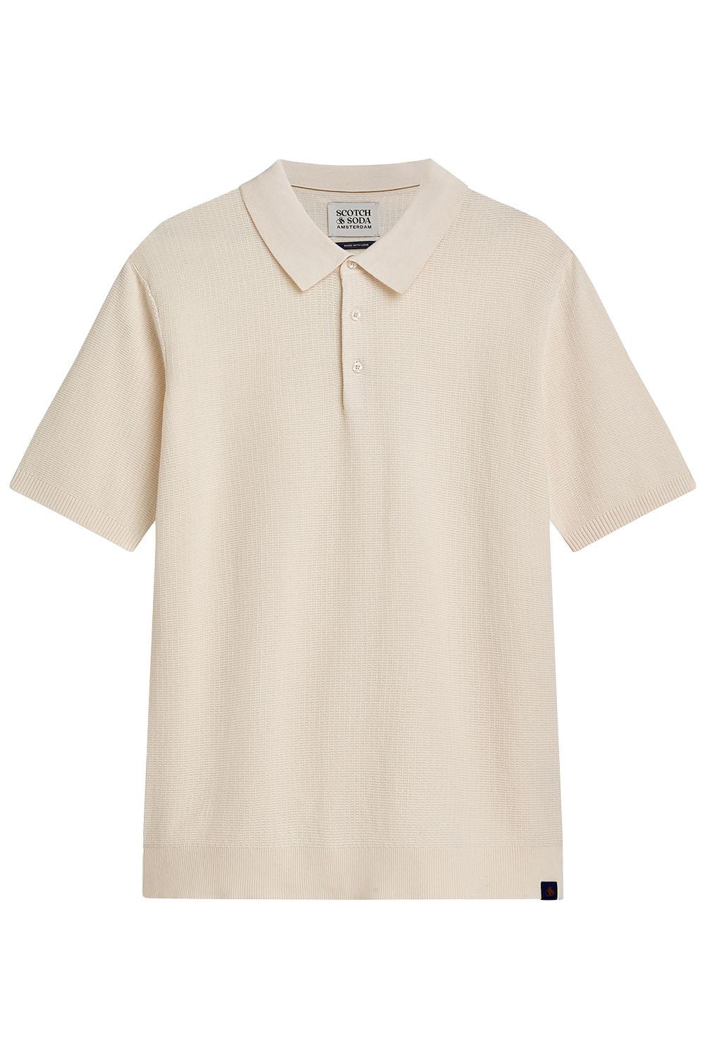 CORE STRUCTURED KNITTED POLO Eggnog