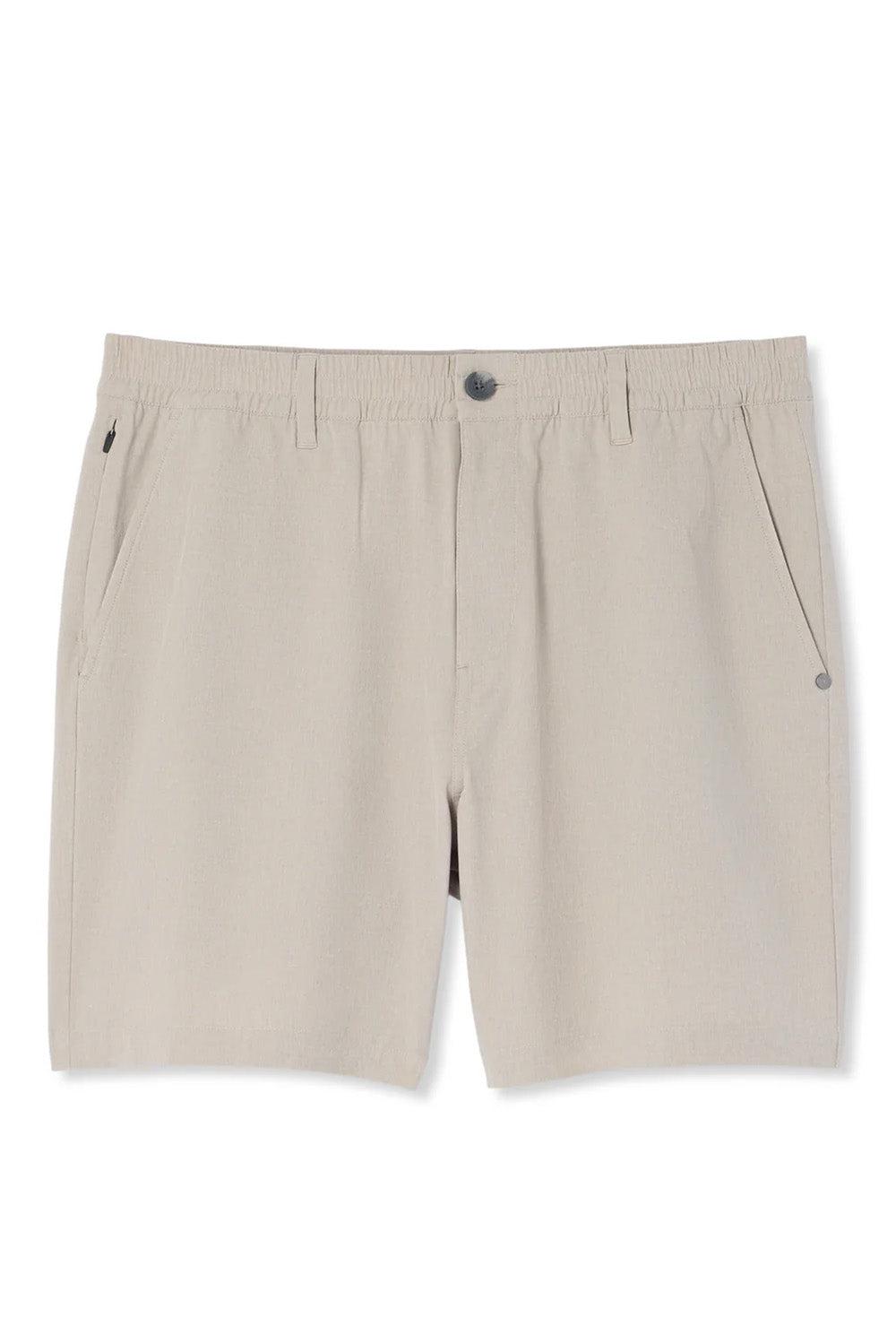 AIM E-WAIST SHORT Khaki Linen Texture