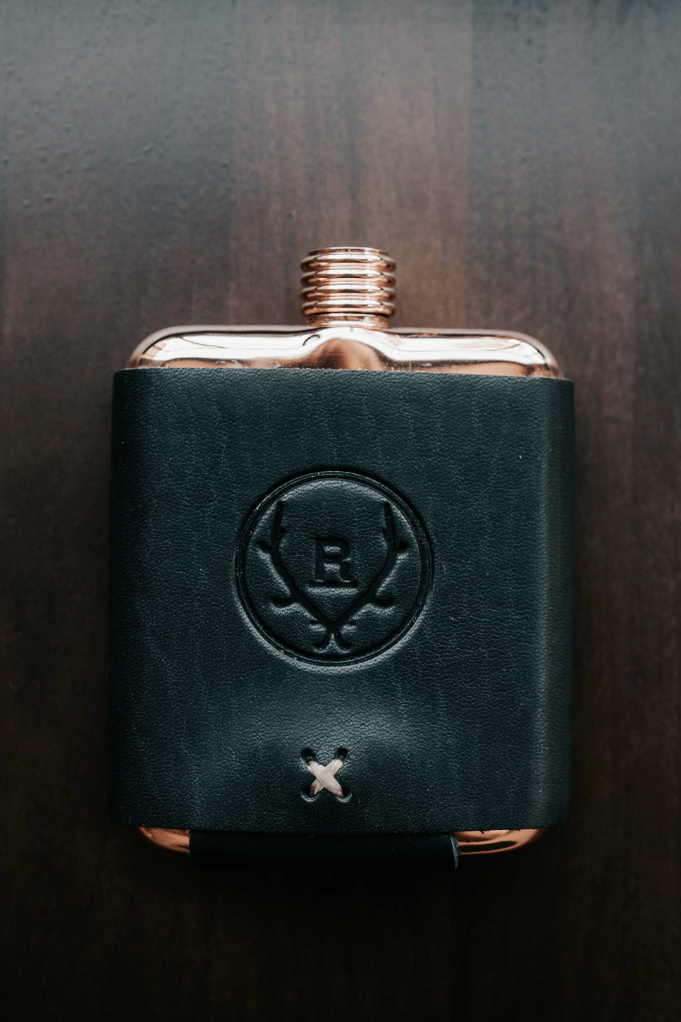 REVOLVR LEATHER FLASK