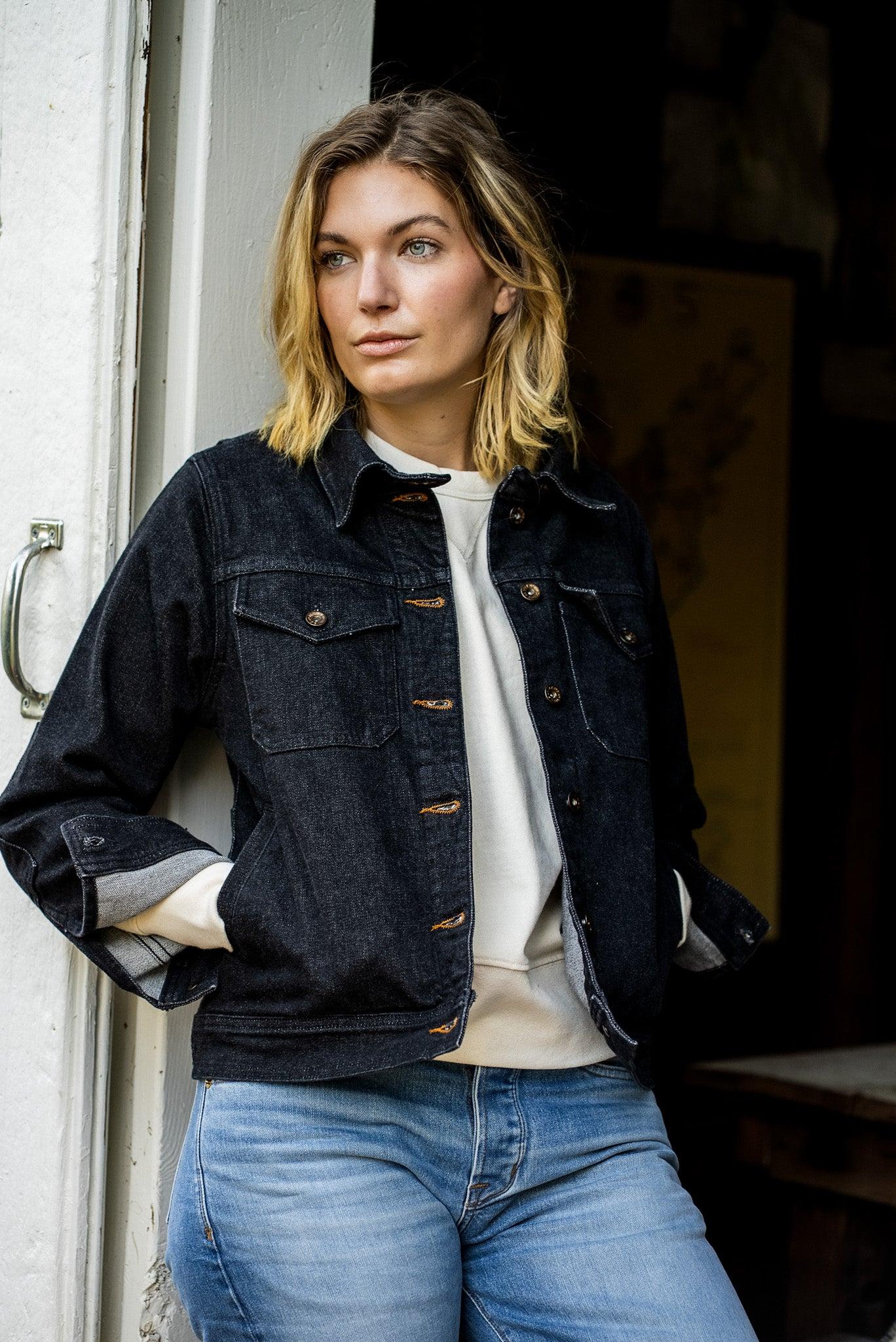 Women | Artcher Jacket | 14oz Broken Twill Denim - Black