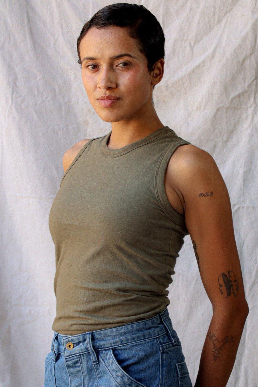 Women | Bolinas Tank | 100% Cotton - Olive