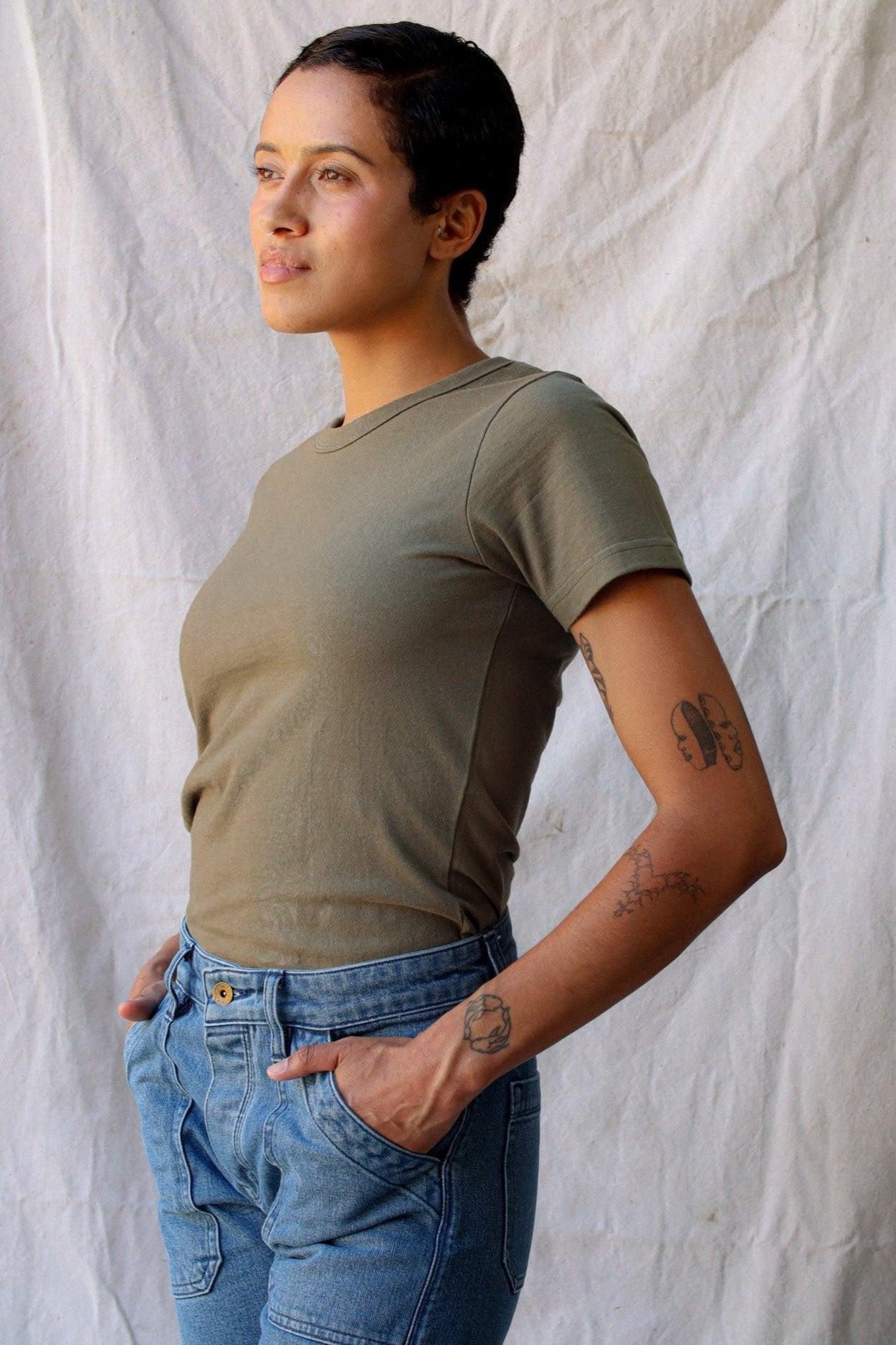 Women | Bolinas Tee Heavyweight | 8oz 100% Cotton - Olive