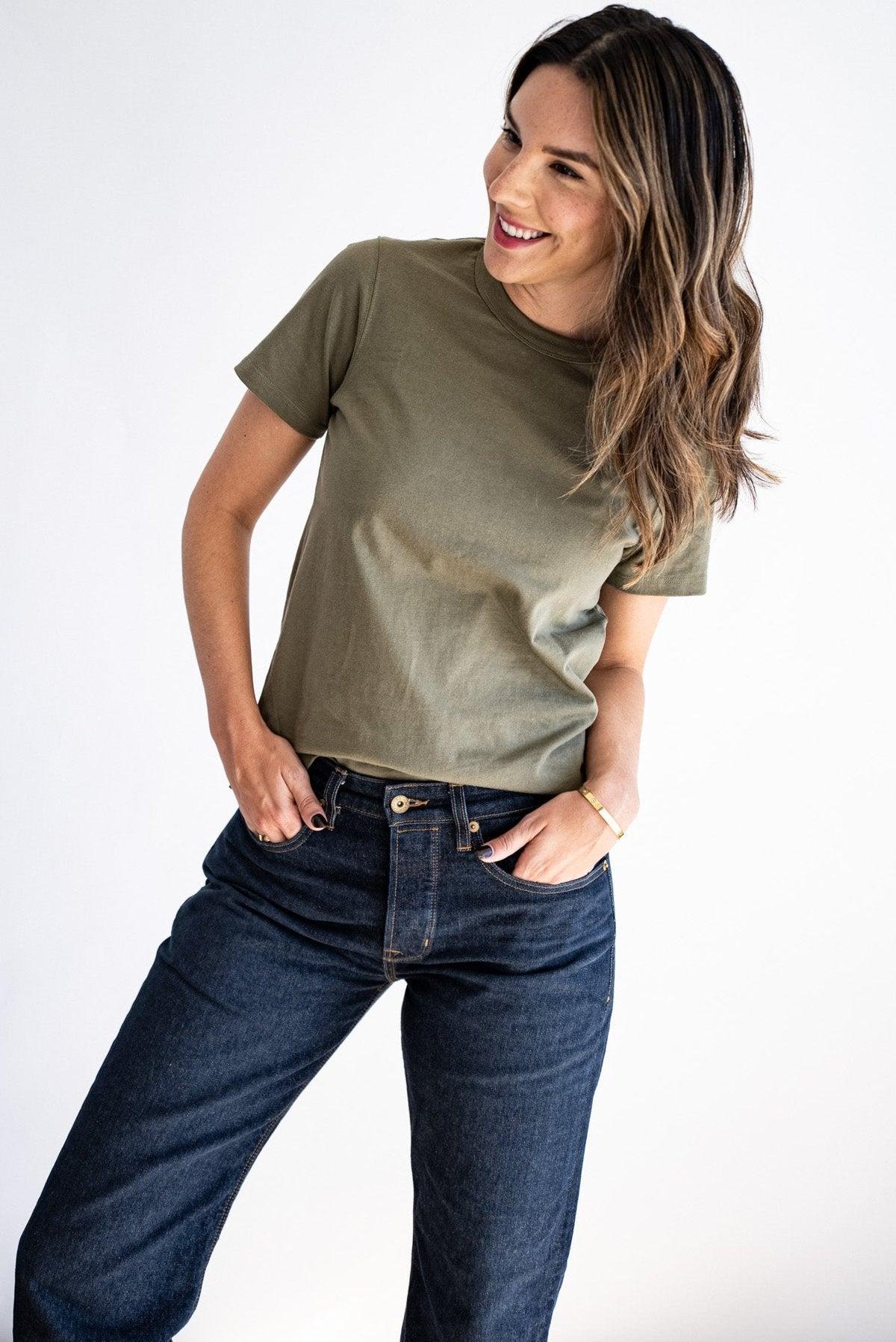 Women | Reyes Boxy Tee | 100% Cotton - Olive