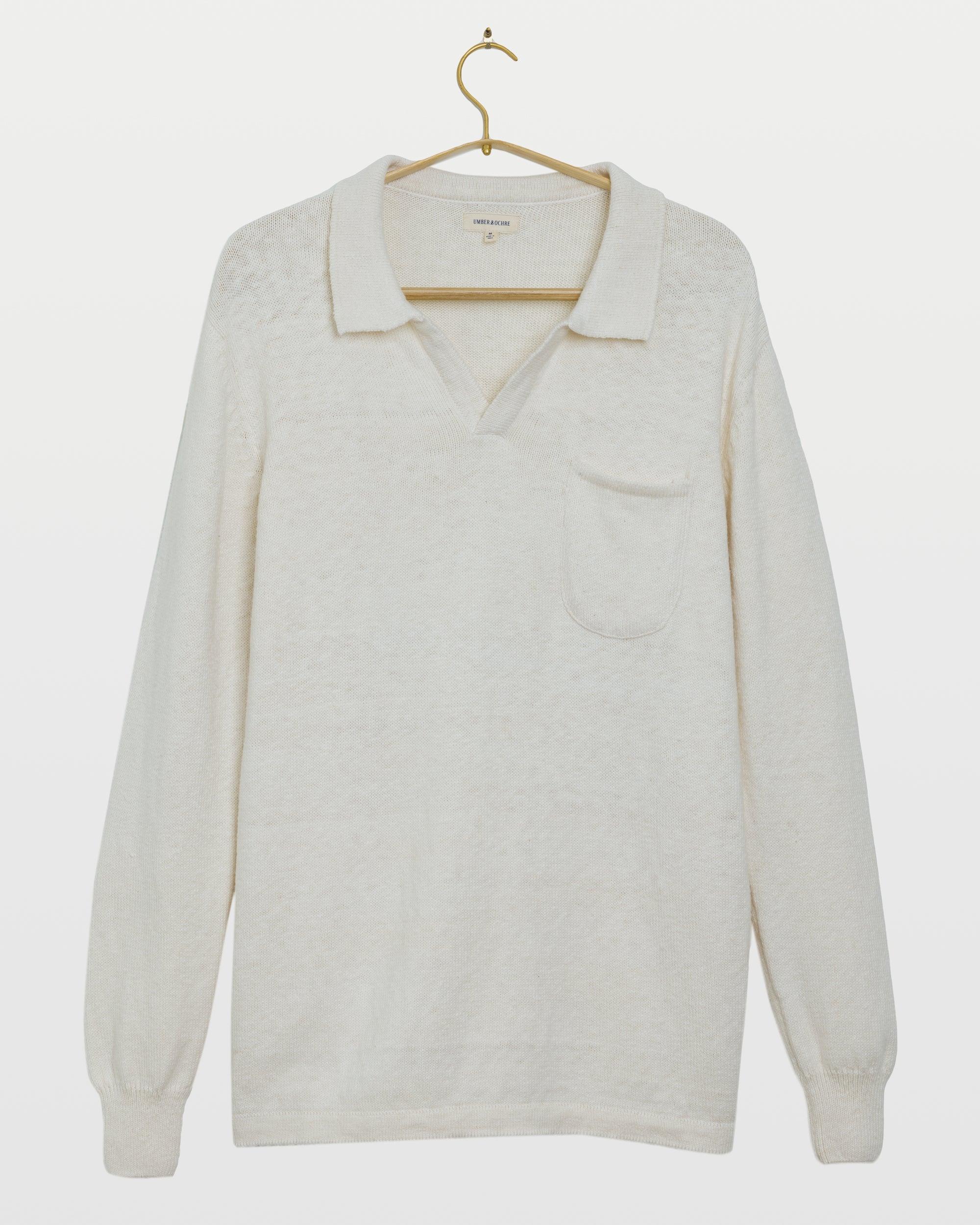 Madhur Johnny Collar Knit Tee in Kora