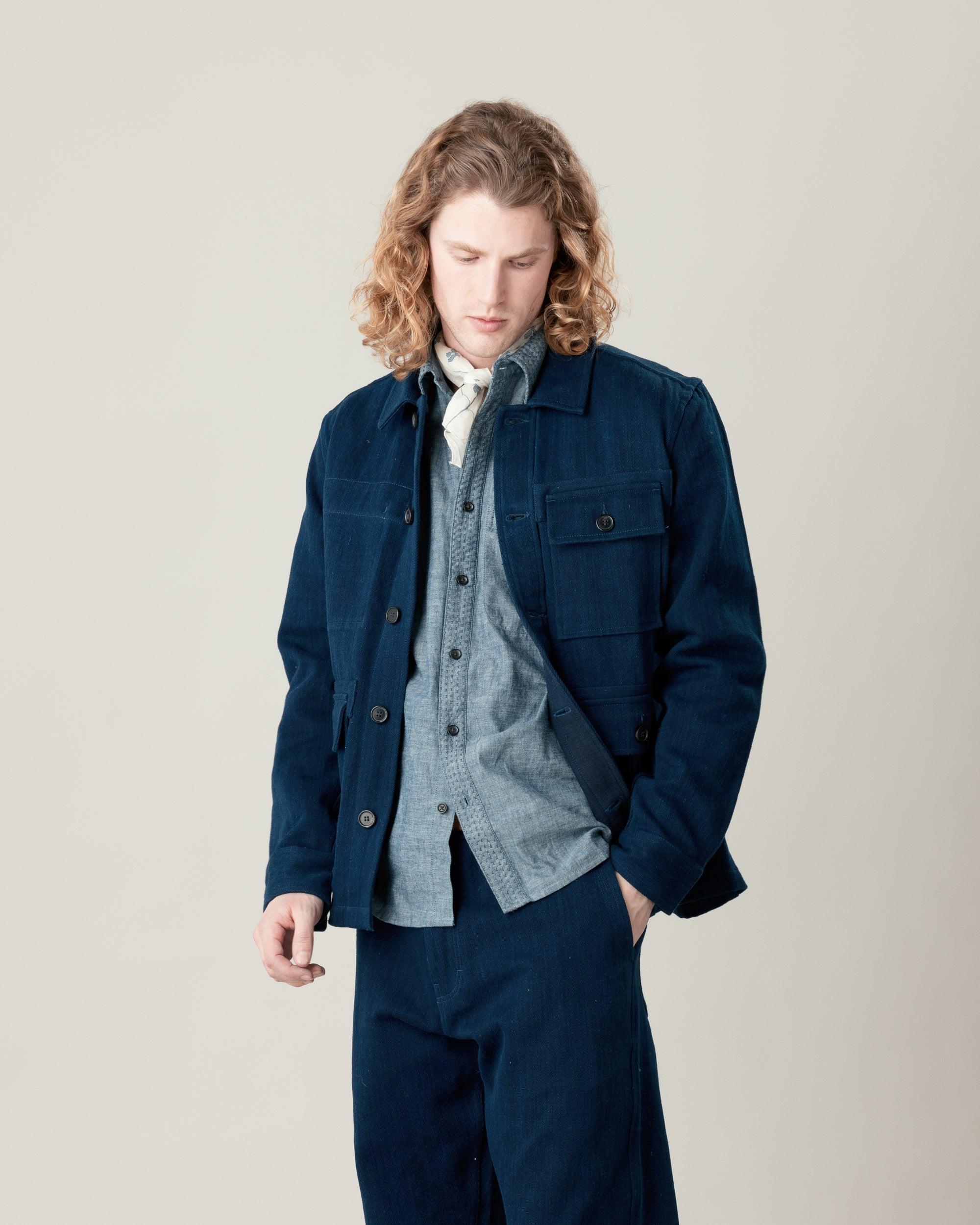 Akash Chore Coat - Denim Twill in Dark Indigo