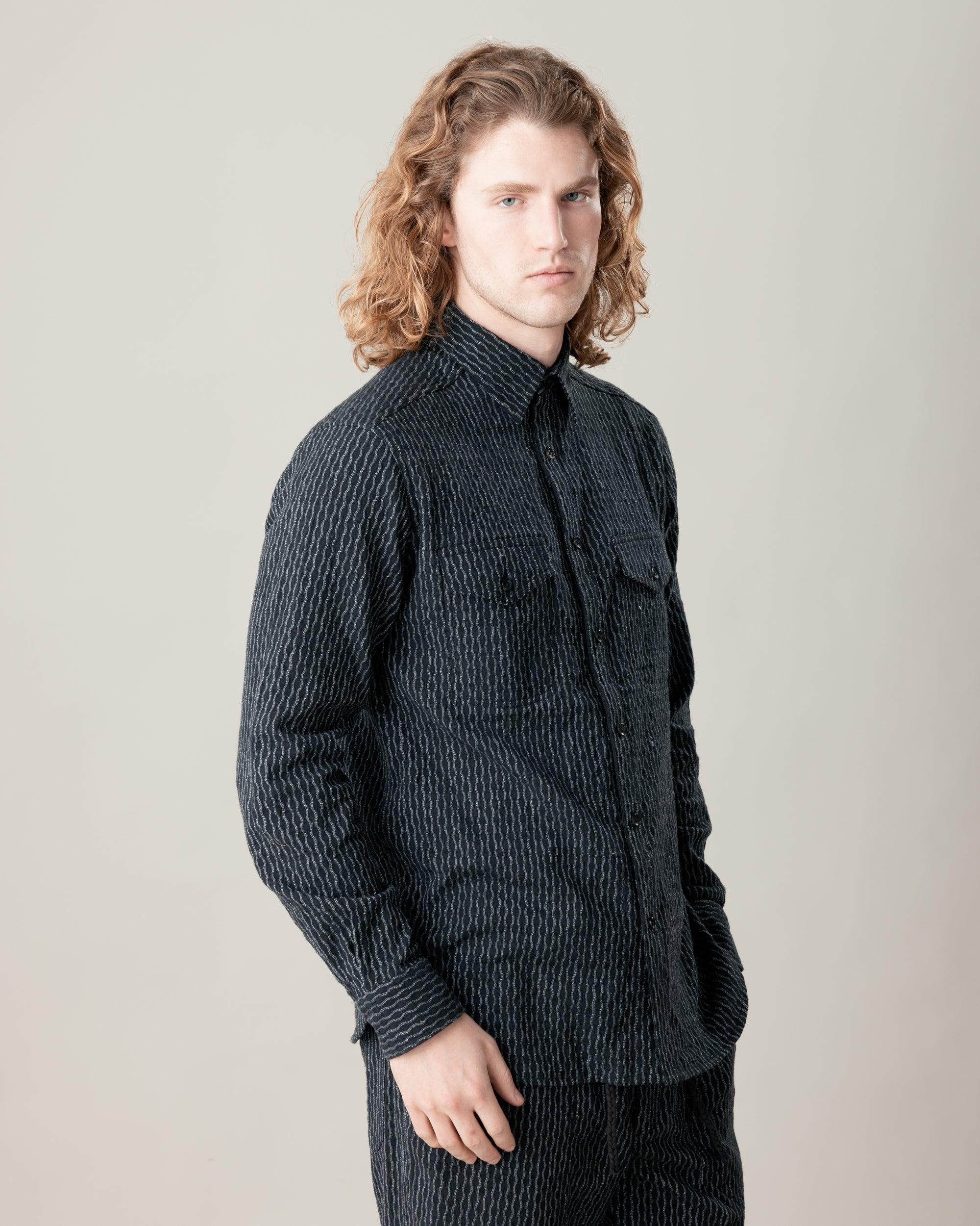Mazadoor Shirt - Distortion Weave Black